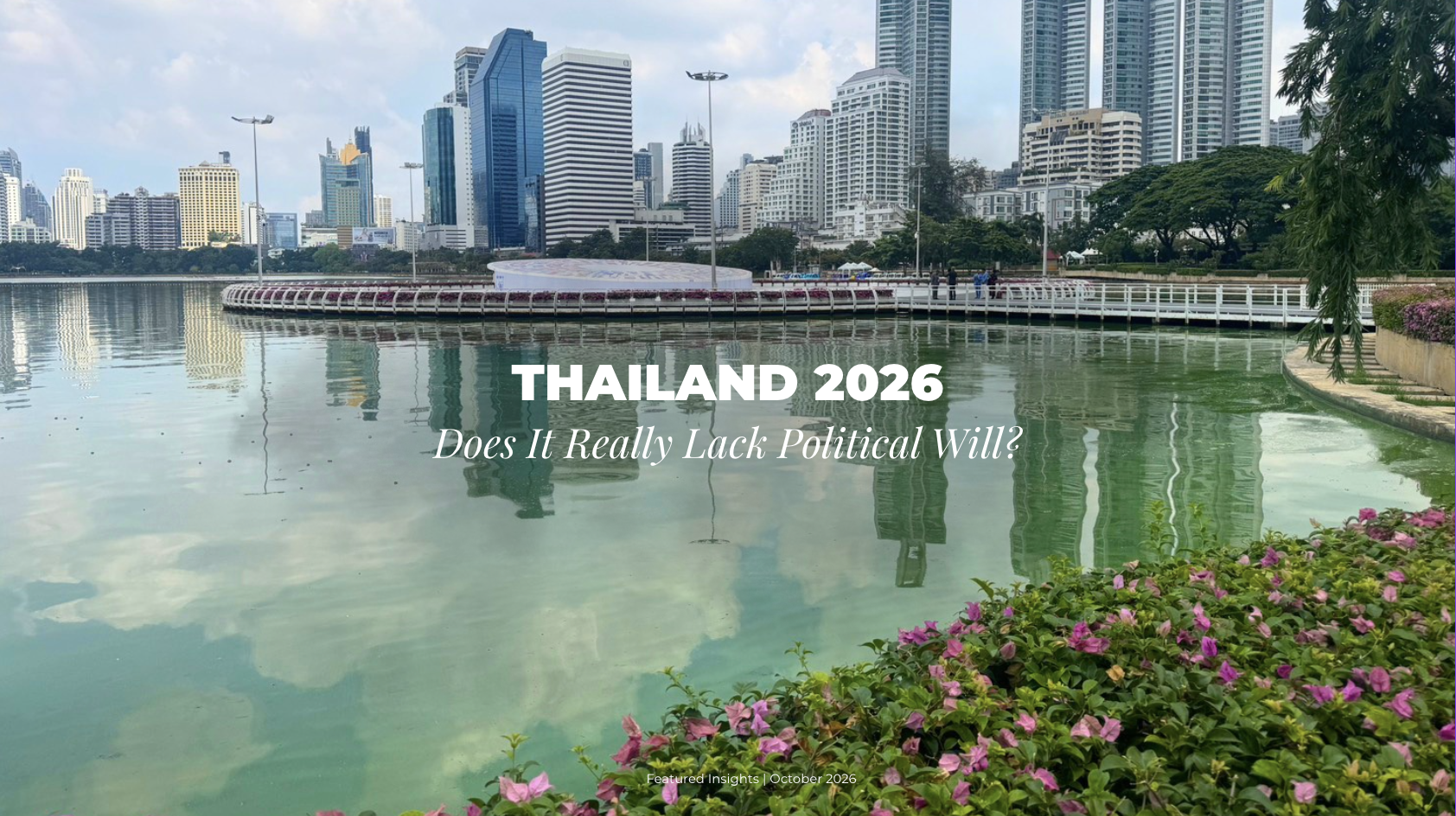 The 2026 IMF-World Bank Annual Meetings installation at Benjakitti Park, beside the Queen Sirikit National Convention Center, Bangkok, October 2026