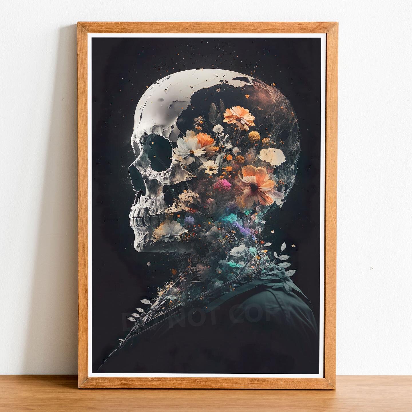 Got my market stall back on at Tynemouth station tomorrow and have a number of new prints ready to go. Here&rsquo;s a selection from the skull and flowers series