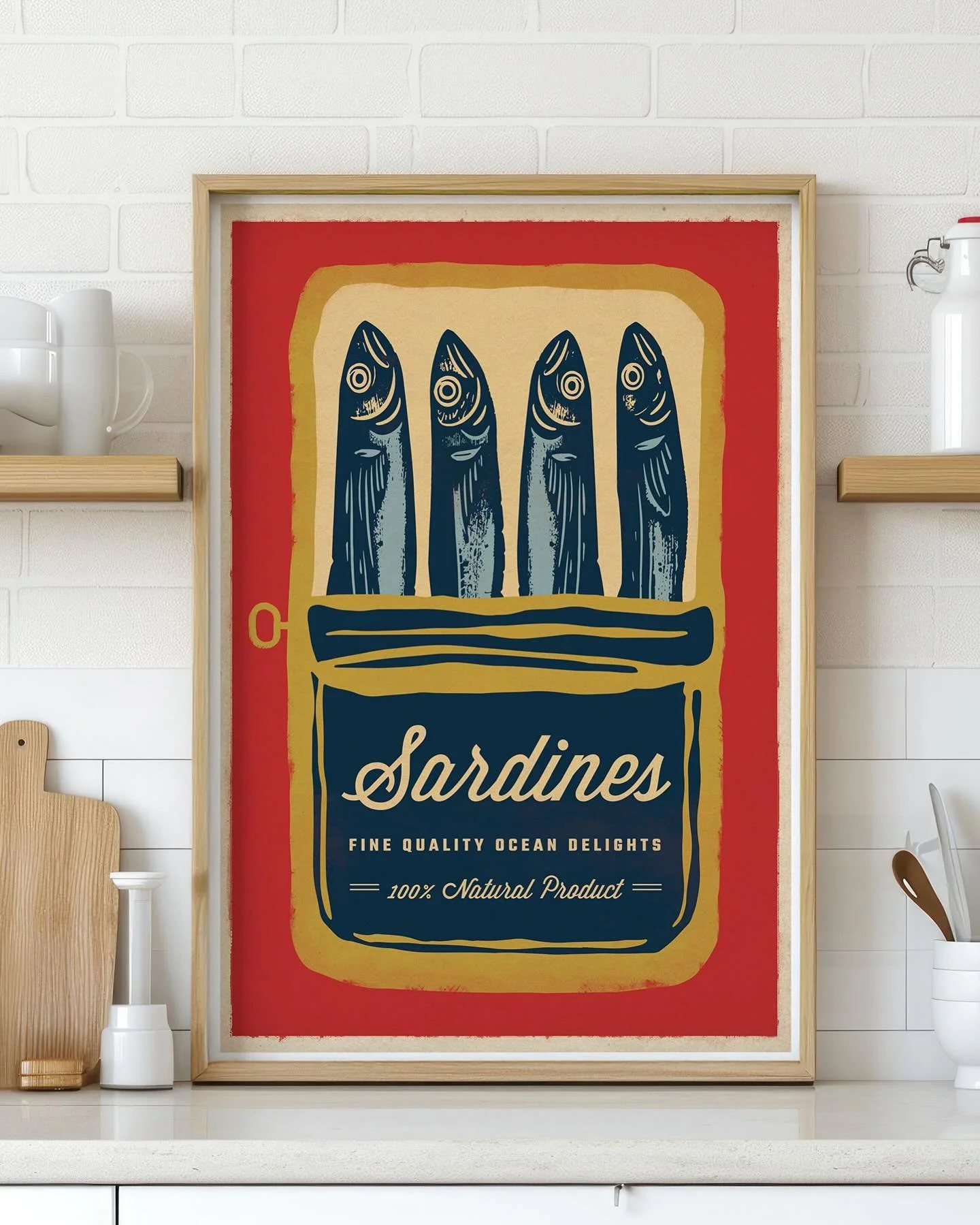 Just added this new print to the website in the kitchen prints section. A retro / vintage style tin of sardines. Available in 3 sizes.

Sardine trivia: The word &quot;sardine&quot; is a collective term for a variety of small, soft-boned fish. The ter