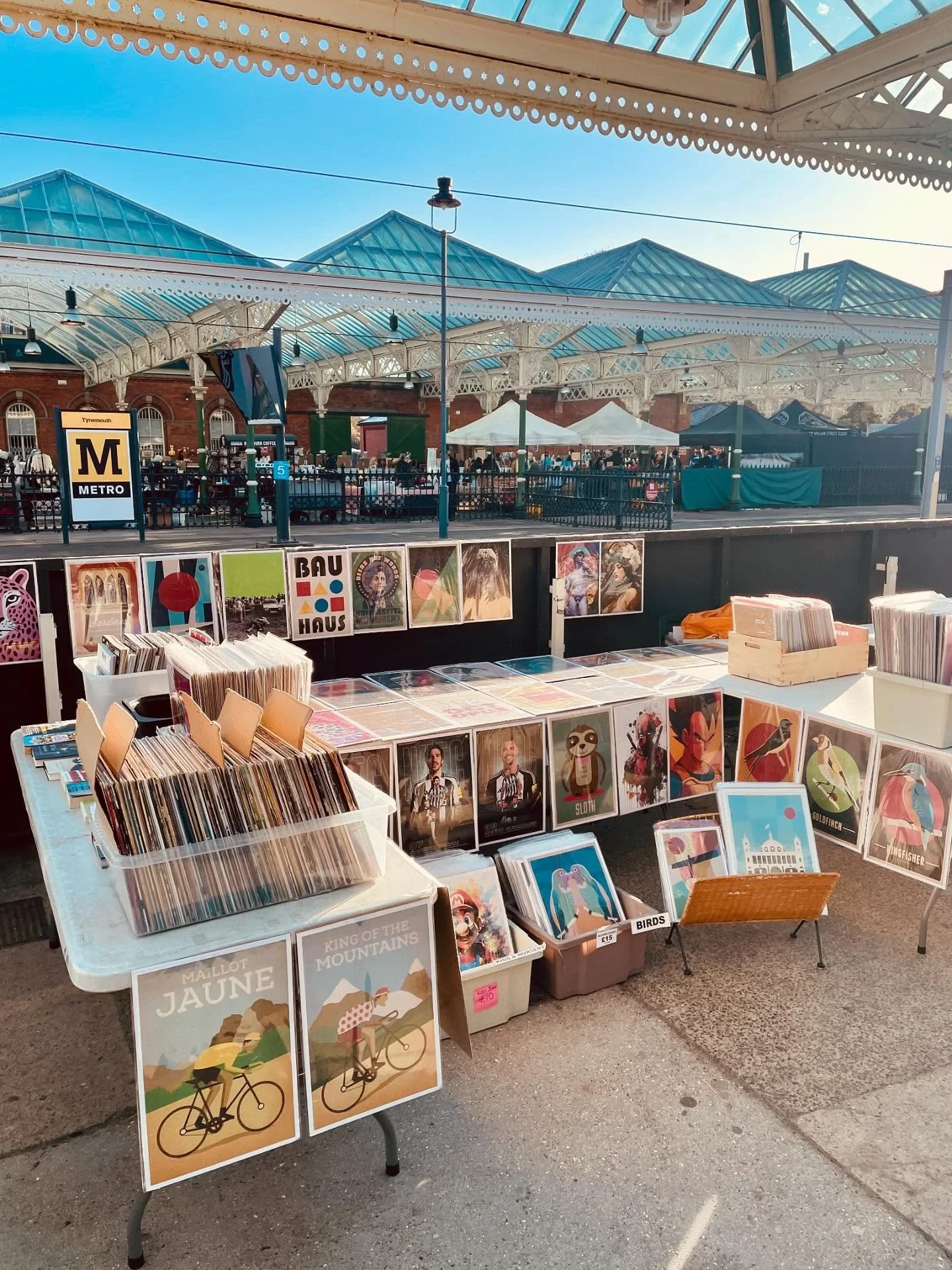 Got the stall onto today at Tynemouth market today until 3pm. Sun is out!!! Stocked up with new prints.