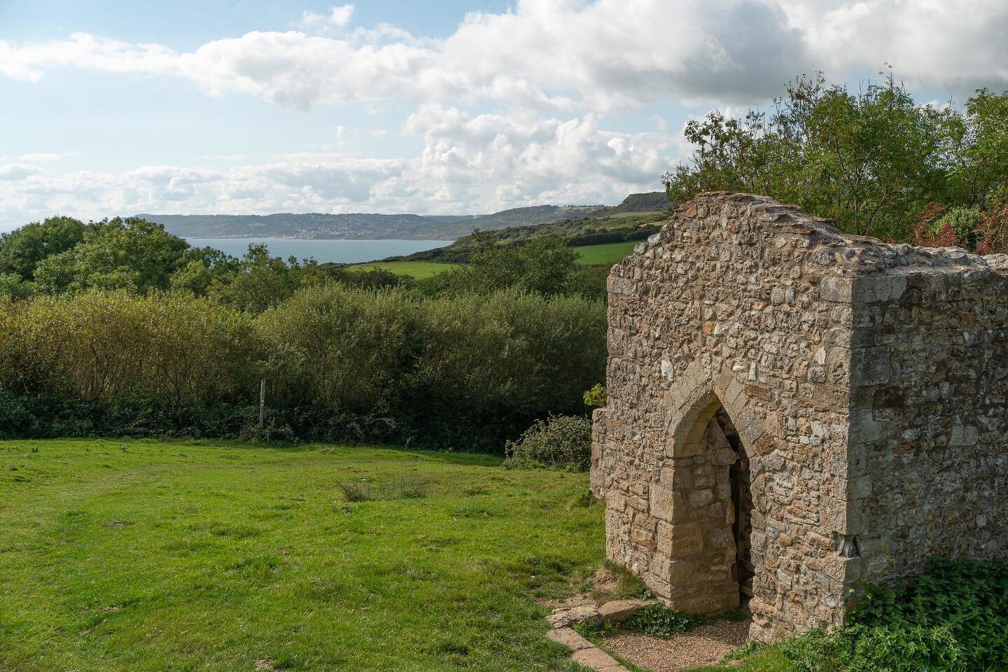 Taking Landscape photographers to The National Trust walks on the Dorset / Devon border at Stanton St. Gabriel.

Today the National Trust look after the ruin and have stabilised what is left of the old church which lies on the Jurassic Coast Path bet