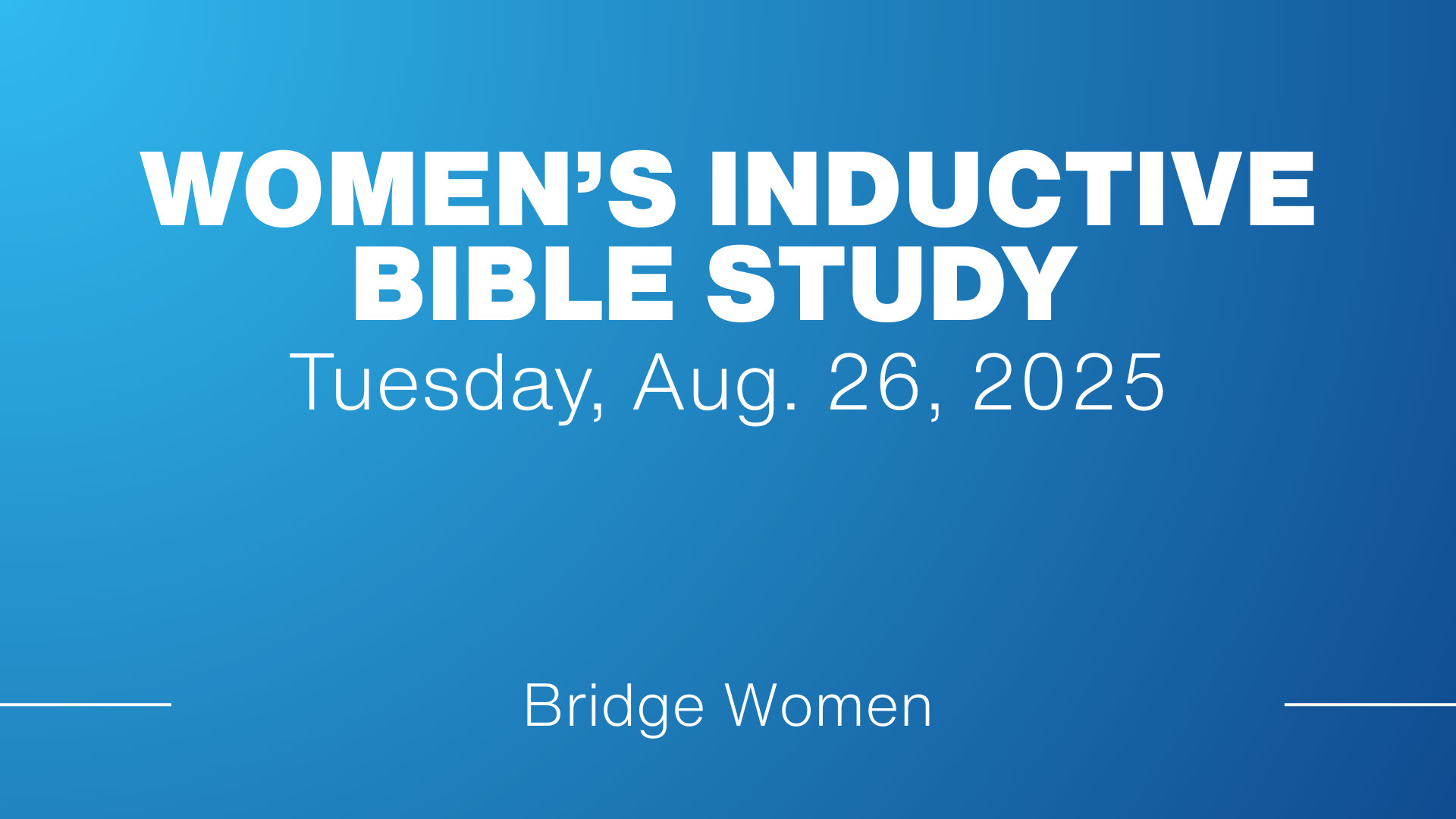 Women’s Inductive Bible Study