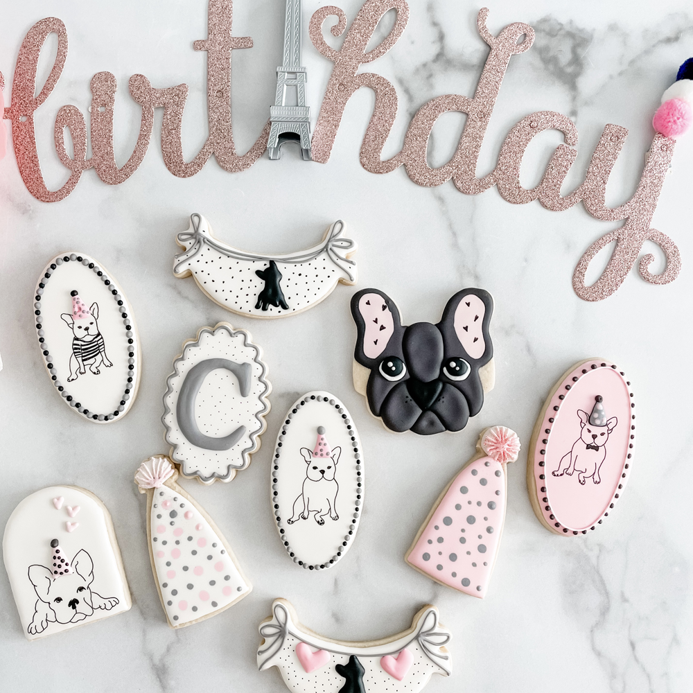 A beloved Frenchie is the theme.