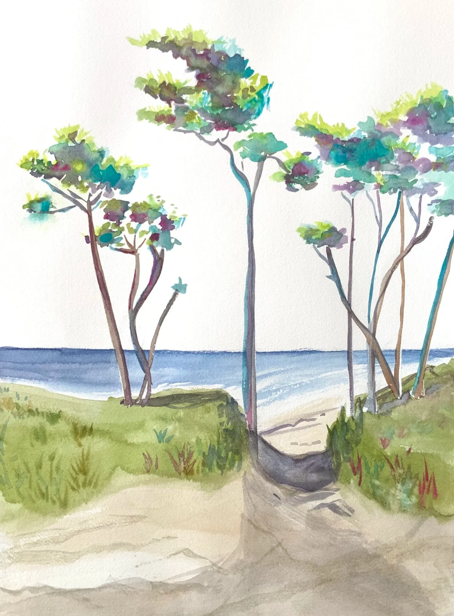Arrivée à la plage