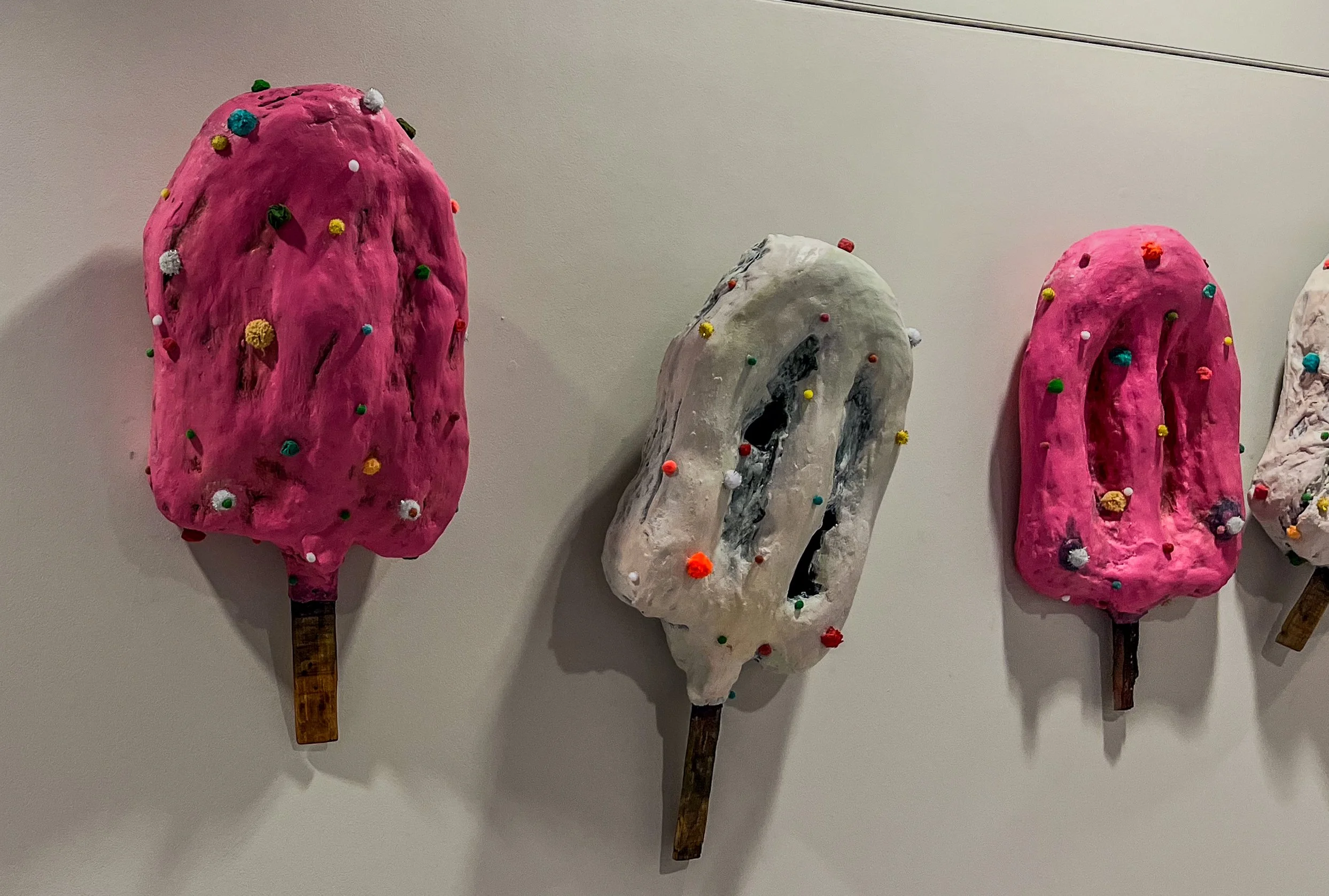 Circus Pops (2024) 
36" x 18" each.  (approximately) 
Mixed Media 