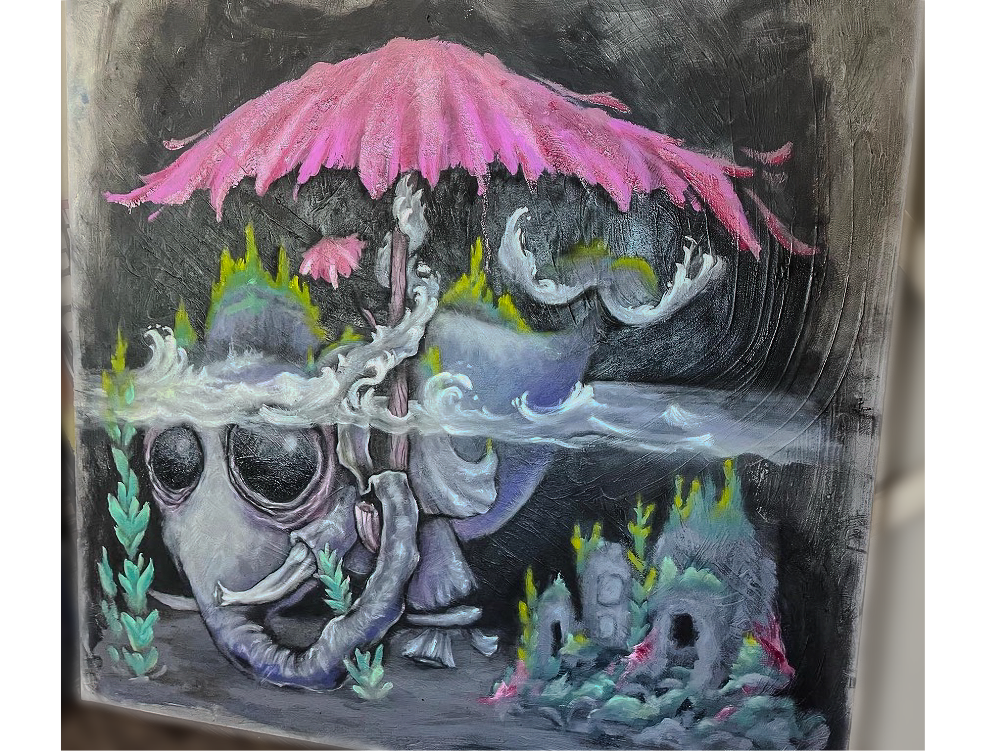 Balancing Act (2024)
48" x 48" 
oil on canvas 