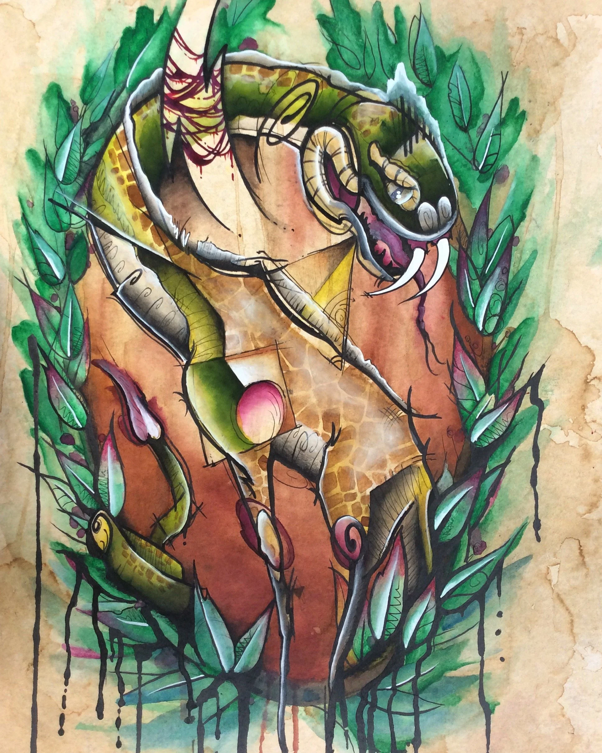 Snraffe 
11 x 14 in. 
Watercolor on Arches Paper
