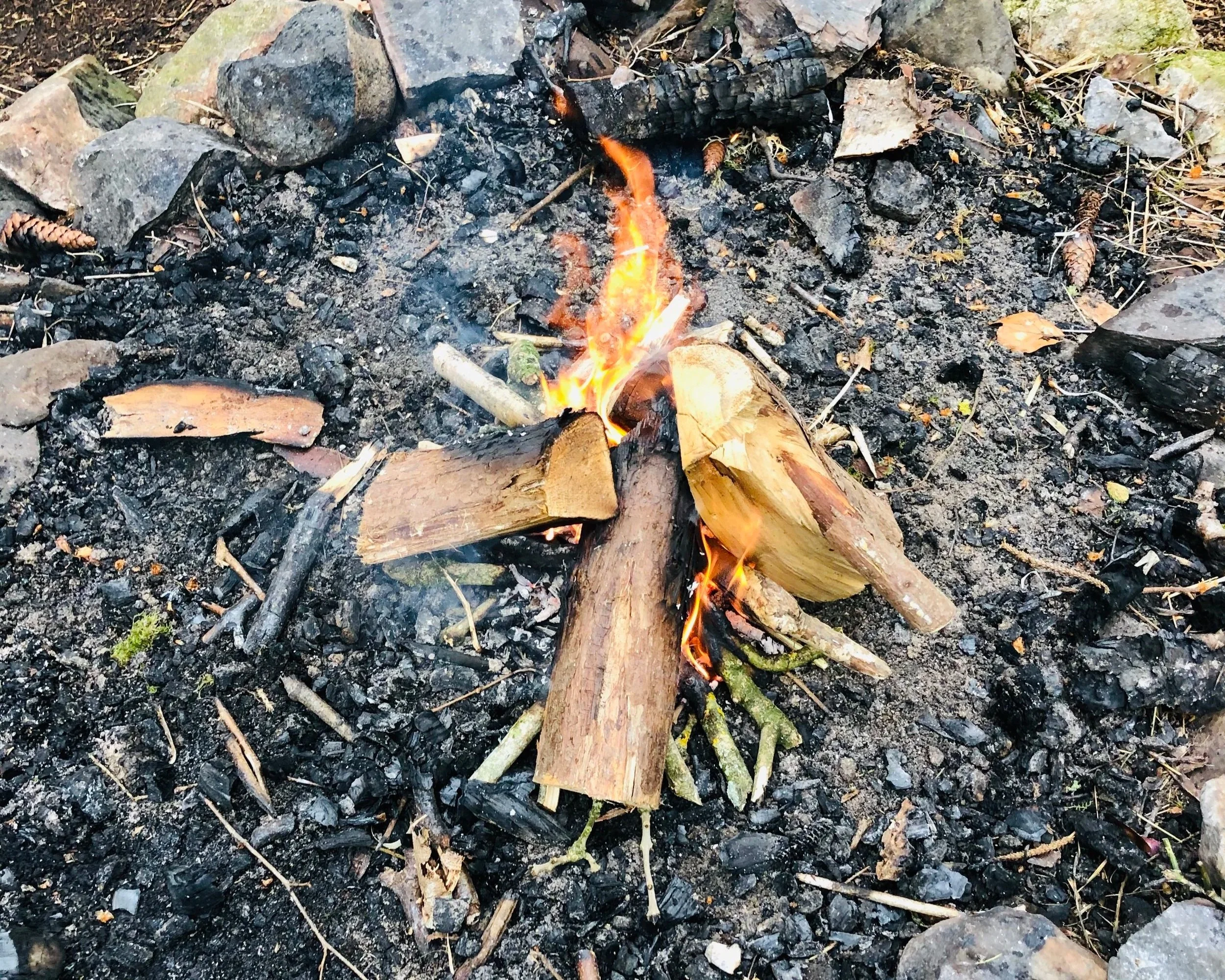 Fire for sitting around on the Women in Midlife Retreat in the Lake District