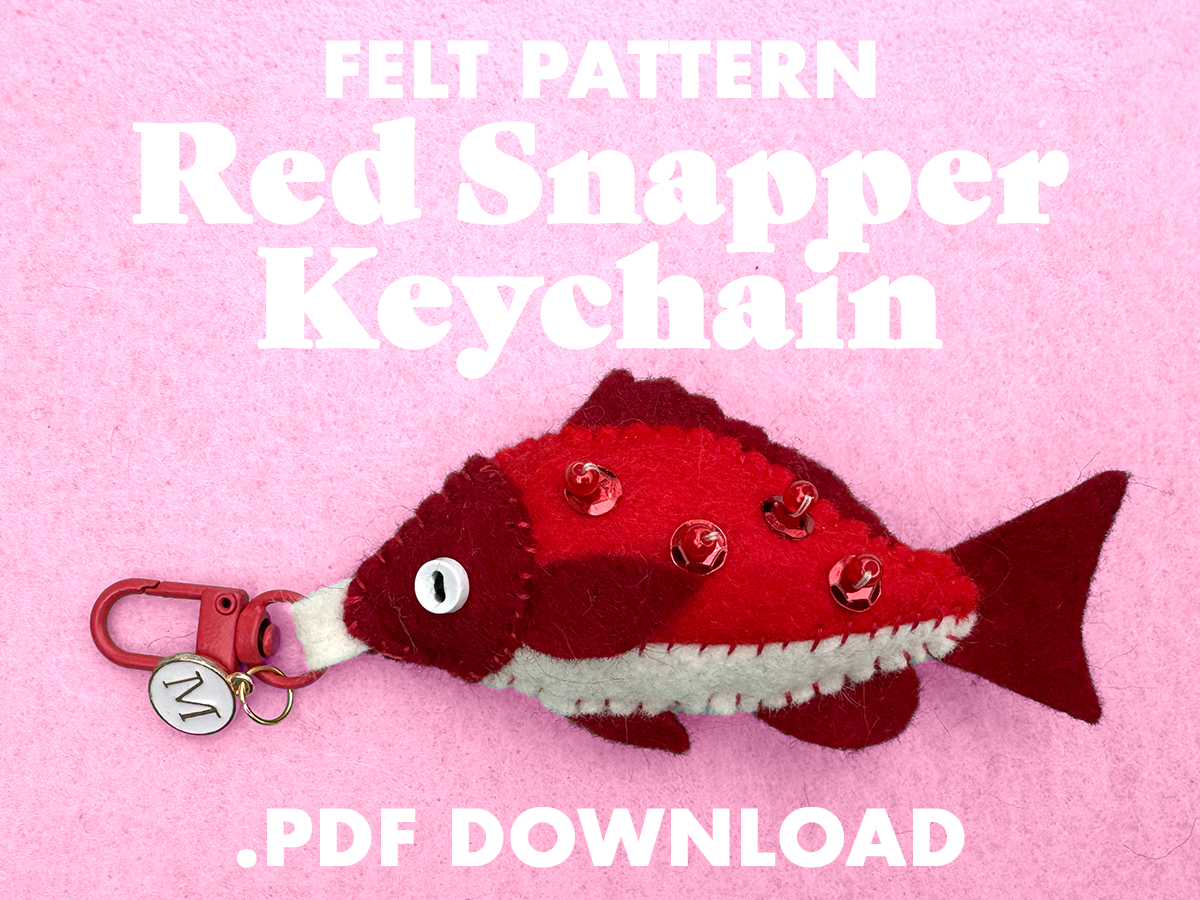 Red Snapper Felt Pattern (PDF Download)