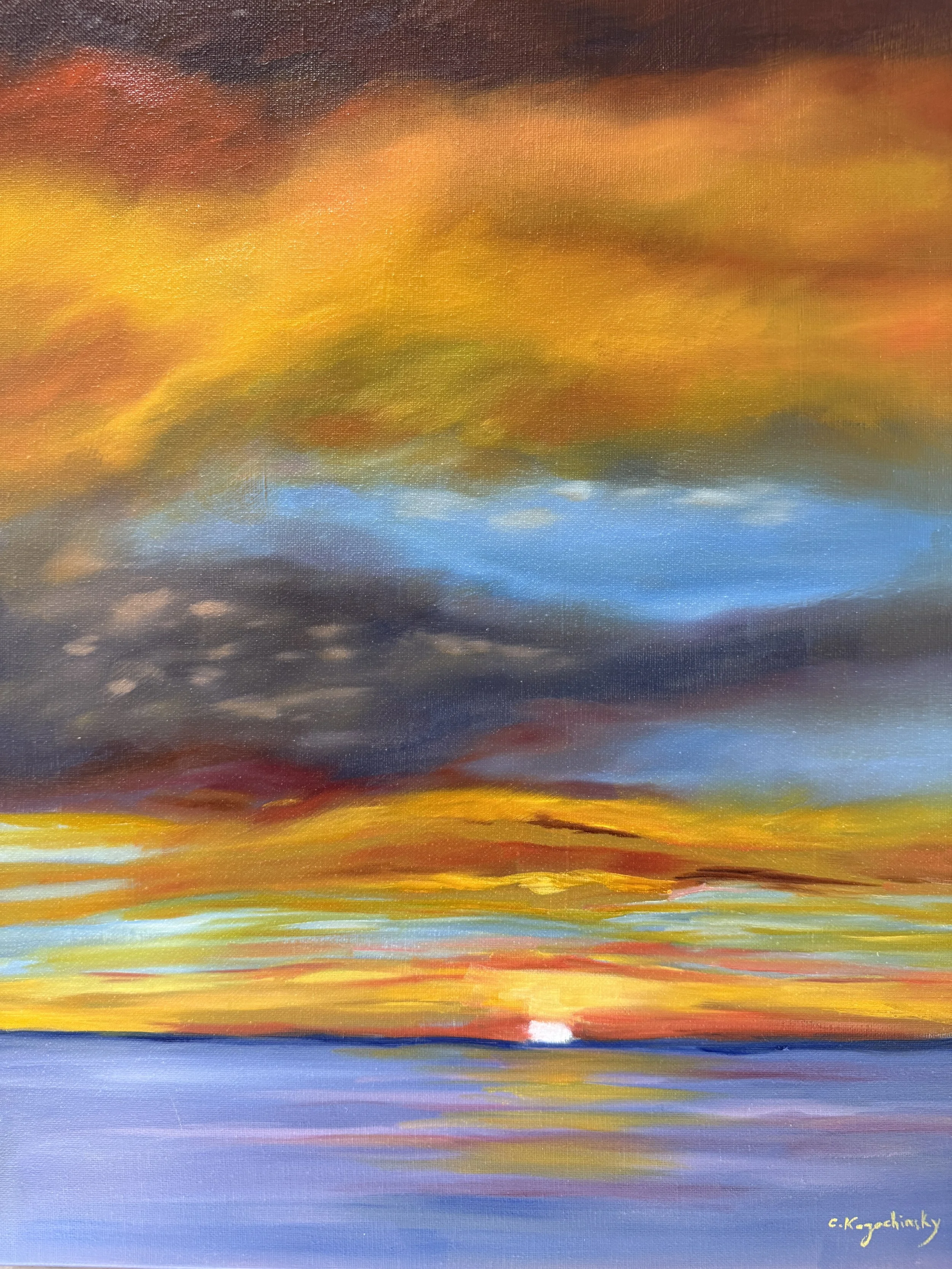 Sunset in The West by Claudia Kazachinsky
Oil
16" x 20"
$650