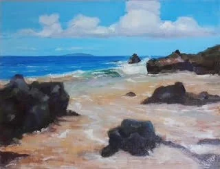 "Maui On The Rocks" - Terry Romero Paul - Oil - 12" x 16" - $600