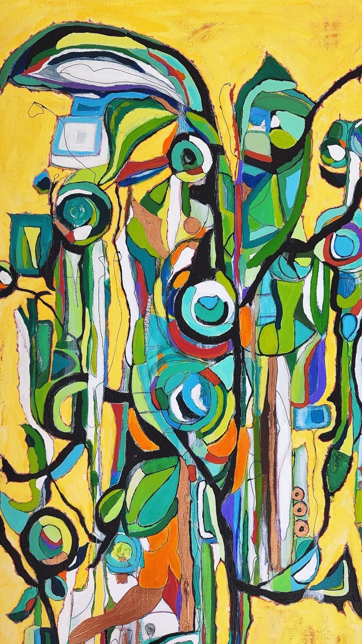 Germination by Julianna Aparicio-Curtis
Acrylic, Ink, Pen
24" x  48"
$1'200