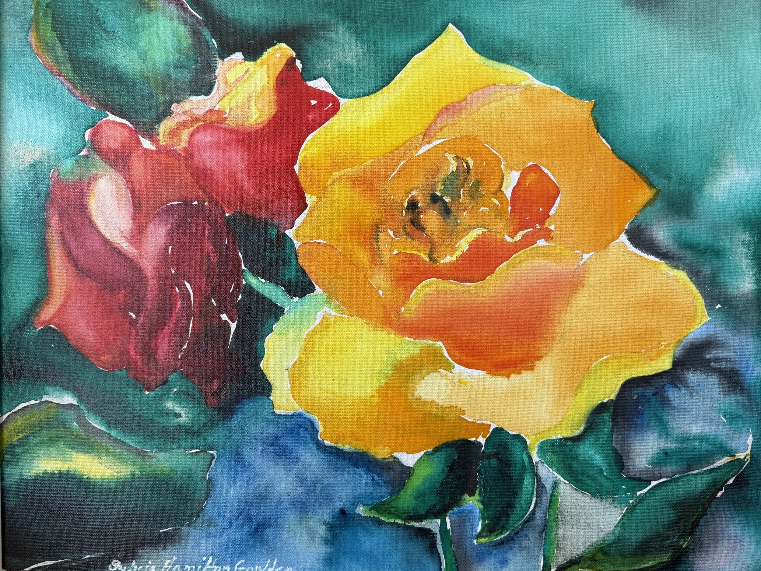 Rose Duet by Sylvia H. Goulden
Watercolor on canvas 
16" x 20"
$500