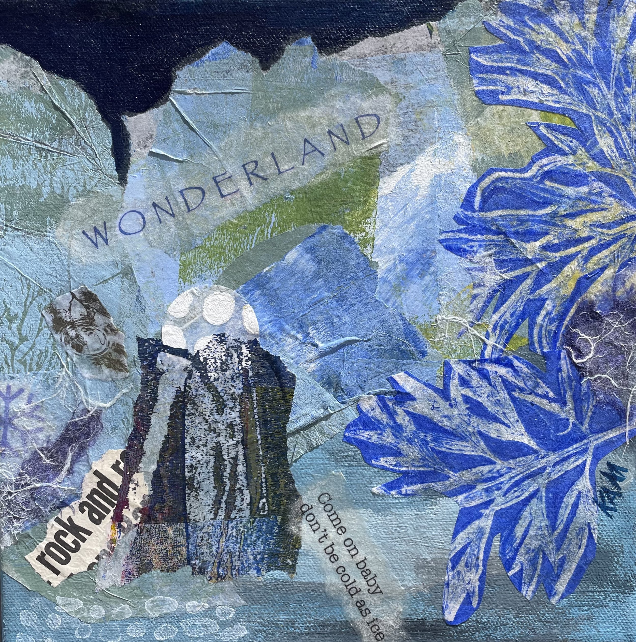 Karen A. Morgentern - "Winter" - Mixed media collage - 10" x 10" - $135