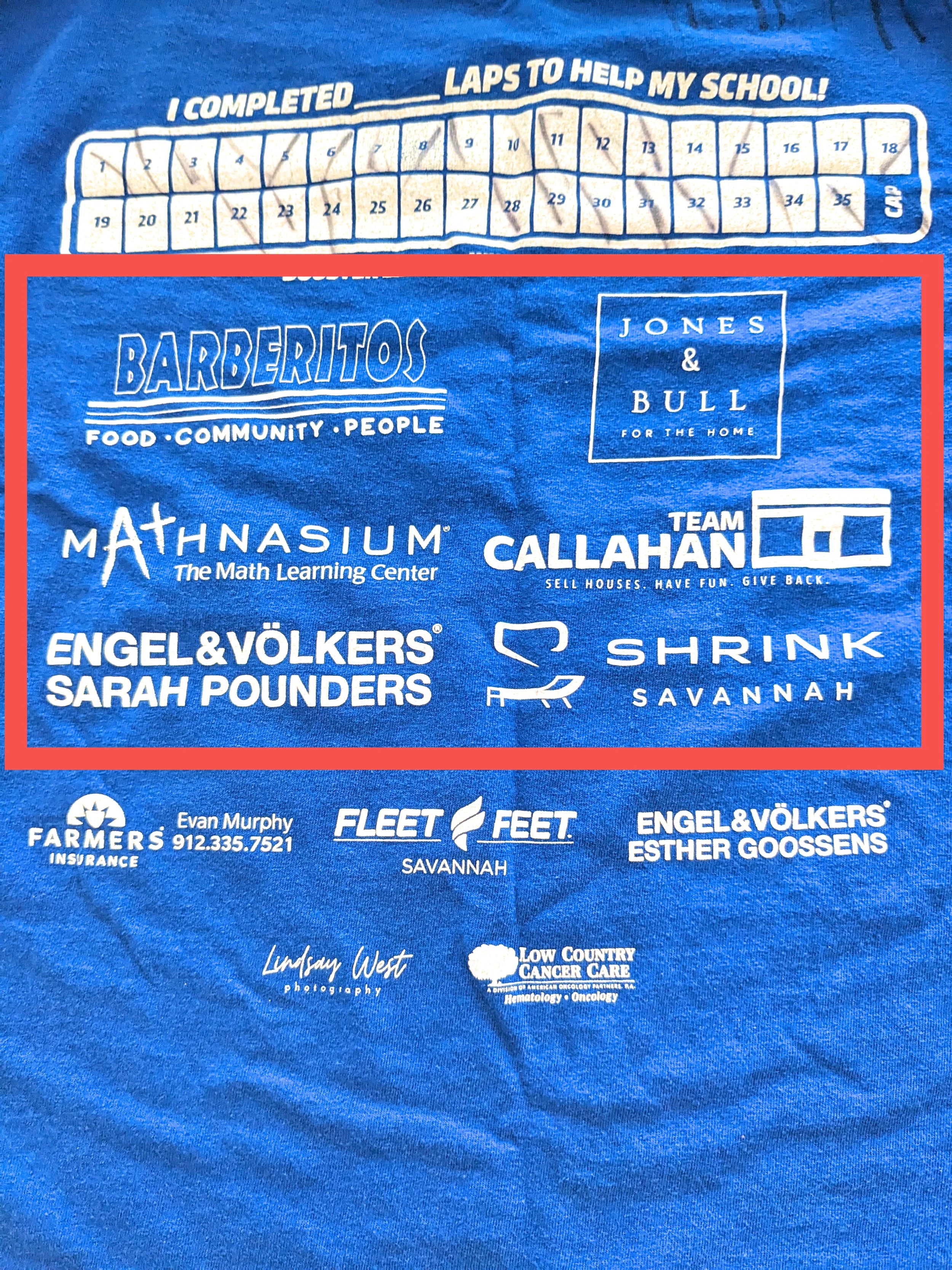 Boosterthon T-Shirt Sponsorship, $750