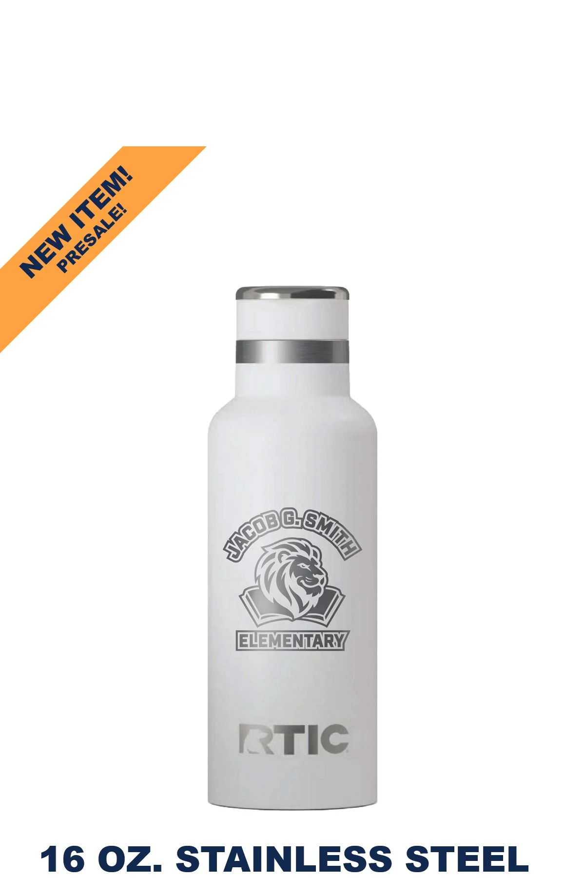 16oz Stainless Steel Bottle in white