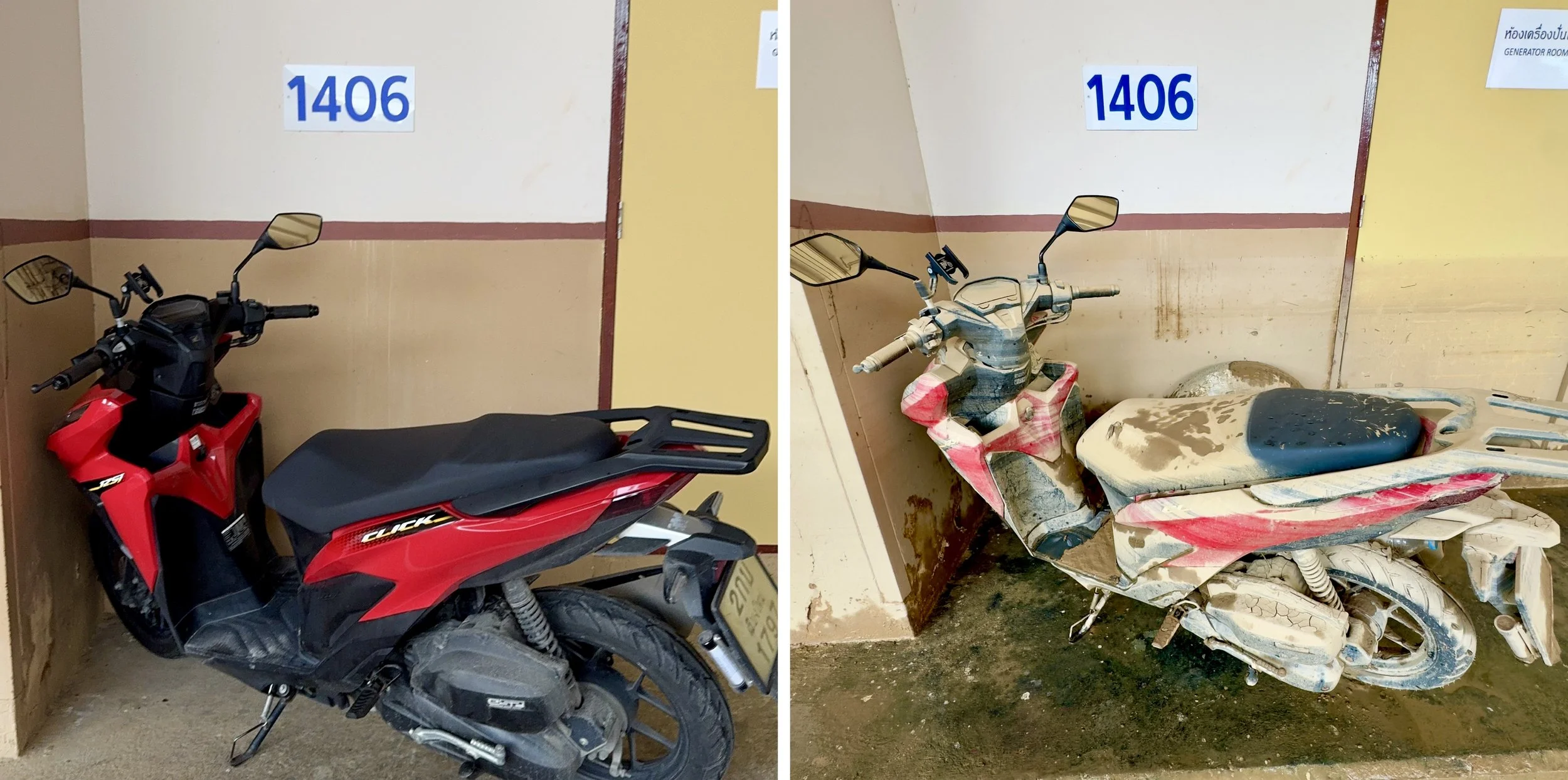 Motorbike Before / After Flood