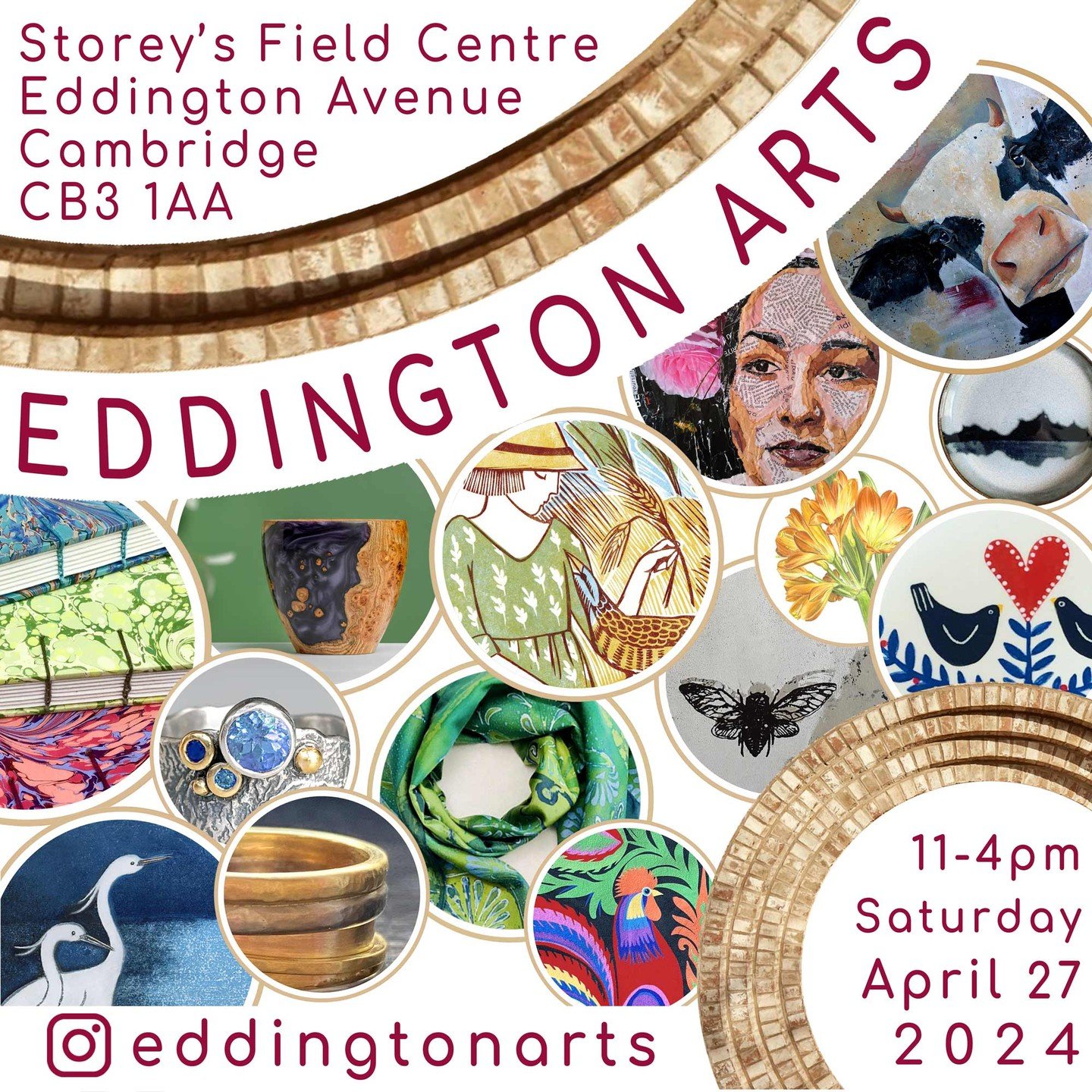 💥Just 2 weeks to go until @EddingtonArts on April 27th! The fourth event of its kind, even bigger and better than before! 

😍 There&rsquo;ll be a great selection of art and craft. Jewellery, glass, baskets, ceramics, fine art prints, clocks, textil