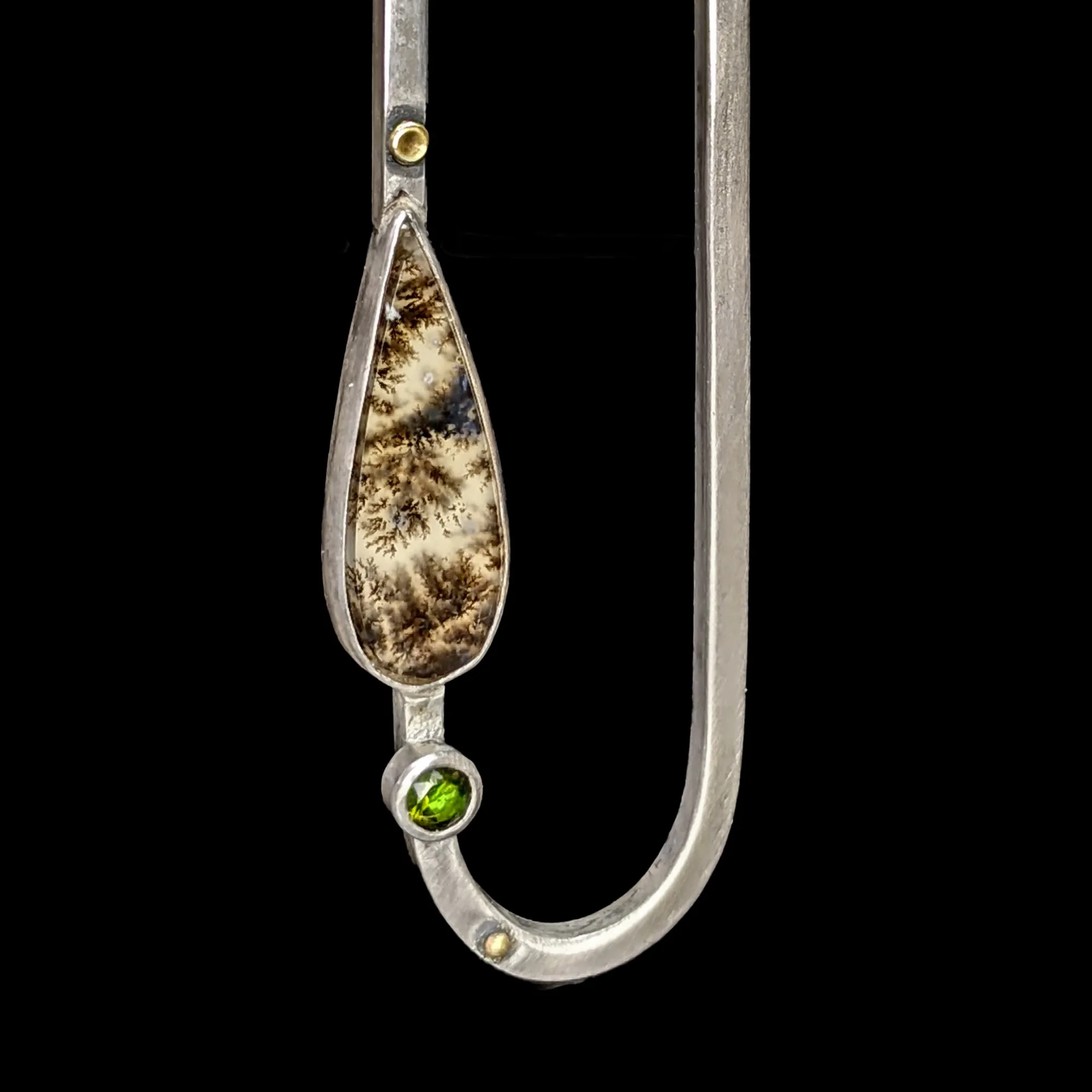 Dendrite Agate & Tourmaline Pendant - Ready to Send!