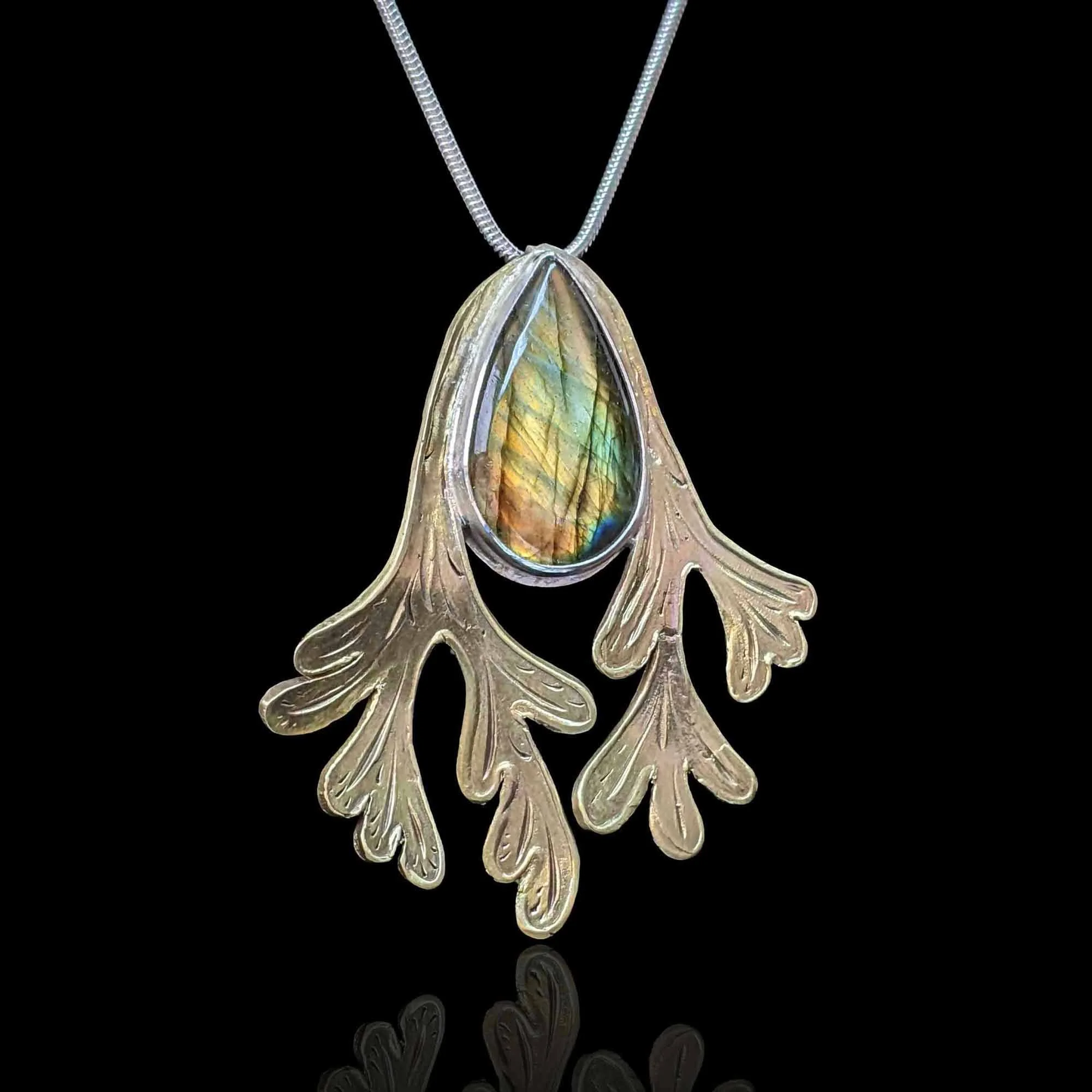 Fantastical Botanical Labradorite Pendant- Ready to Send!