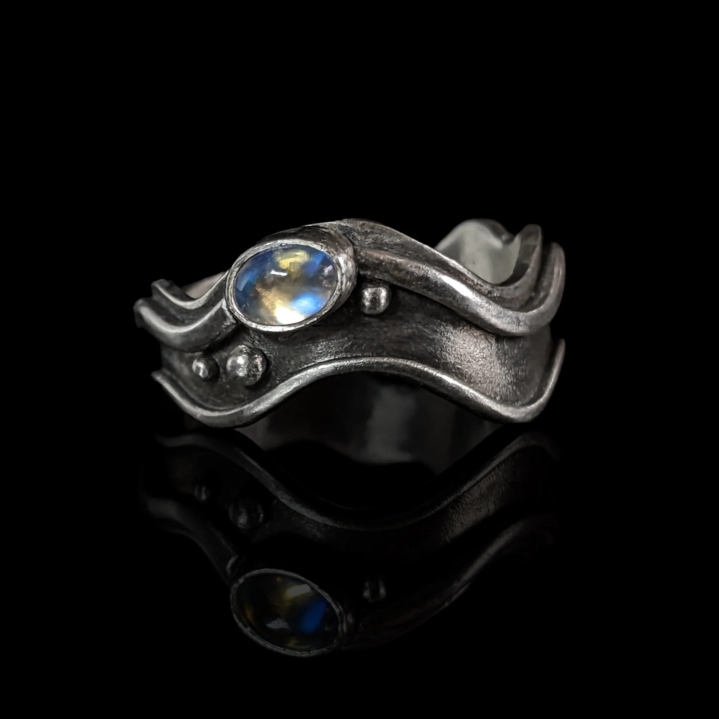 Blue Moonstone Stream Ring - Ready To Send!