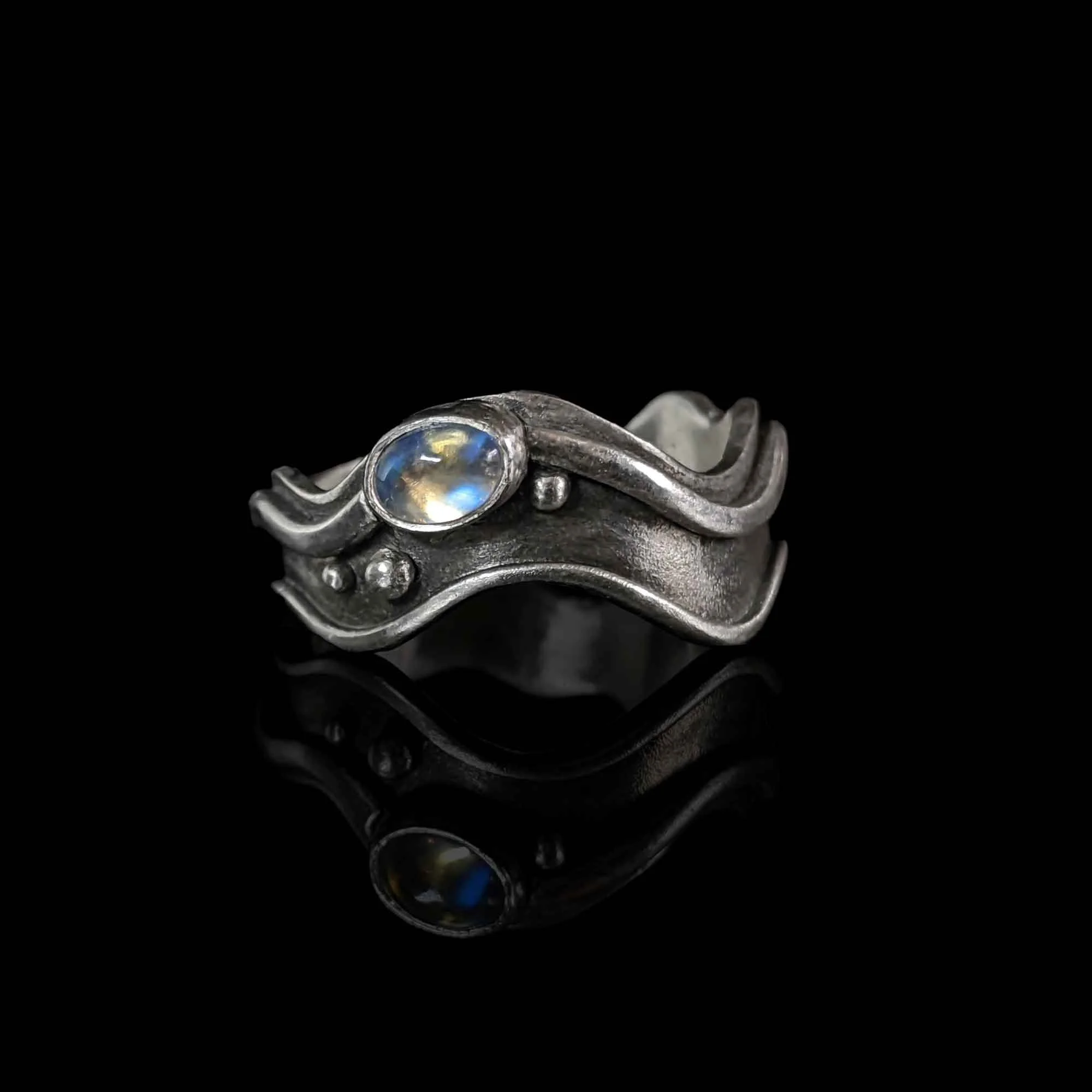 Blue Moonstone Stream Ring - Ready To Send!