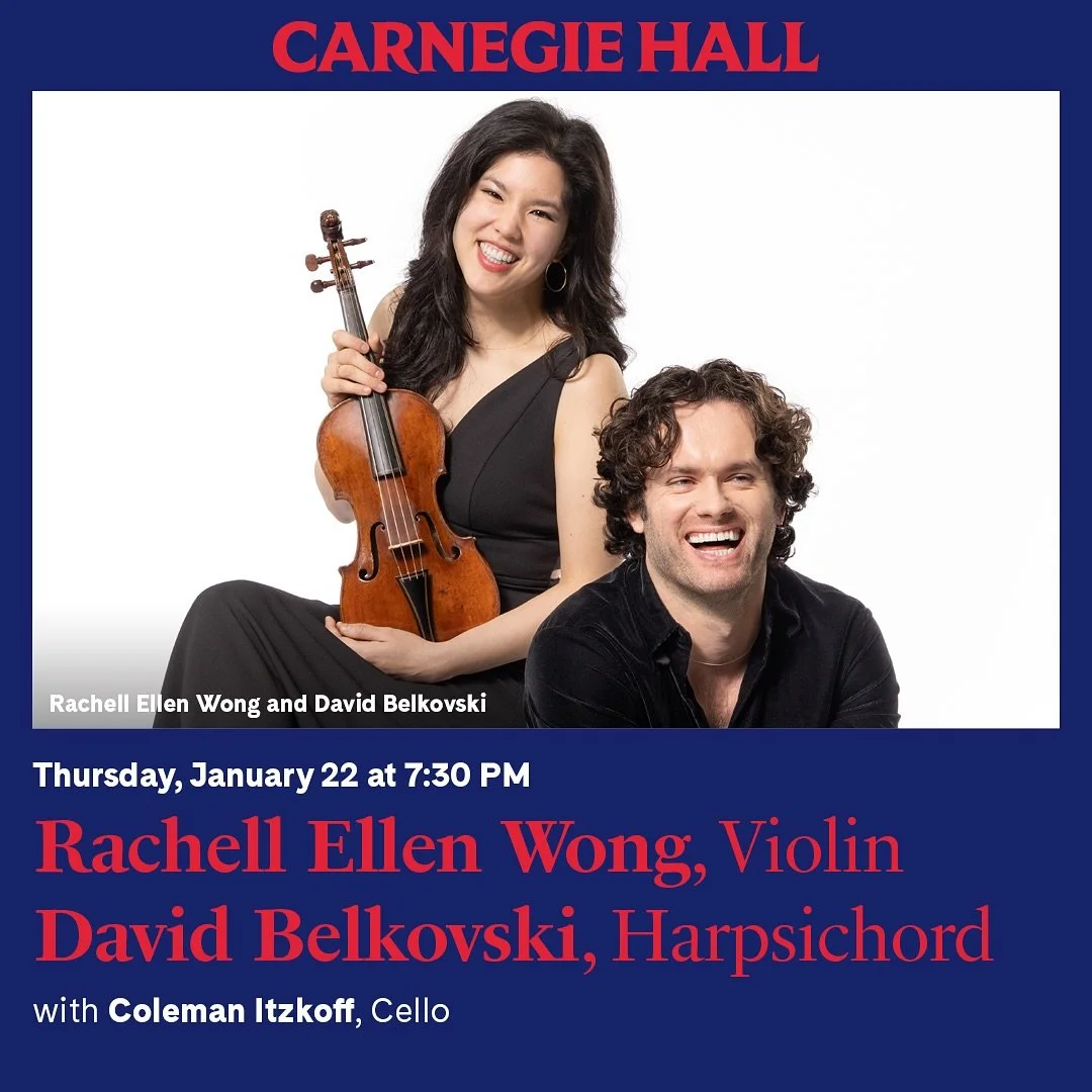 Honored to be performing at Carnegie Hall this January with❤️@davidbelkovski, and with @colemanplayscello joining us. 💫

The concert is sold out but there are limited private tickets still available, let me know if you&rsquo;re interested - would lo