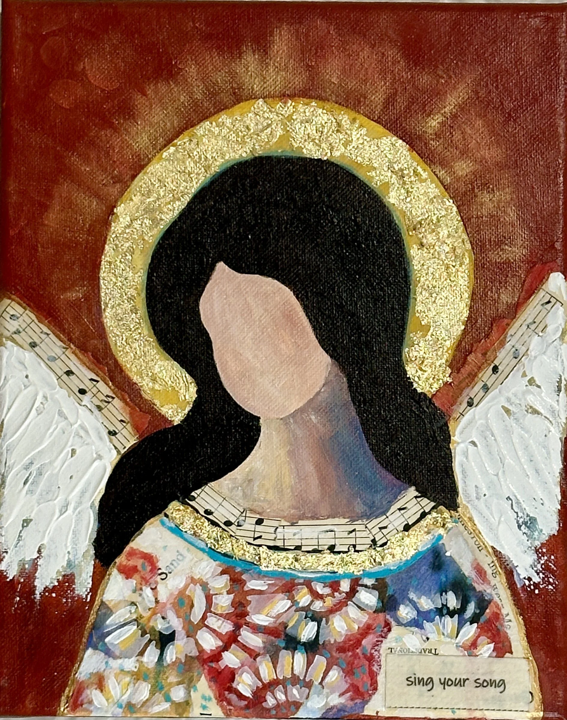 (SOLD) Sing Your Song- 8x10" mixed media on canvas