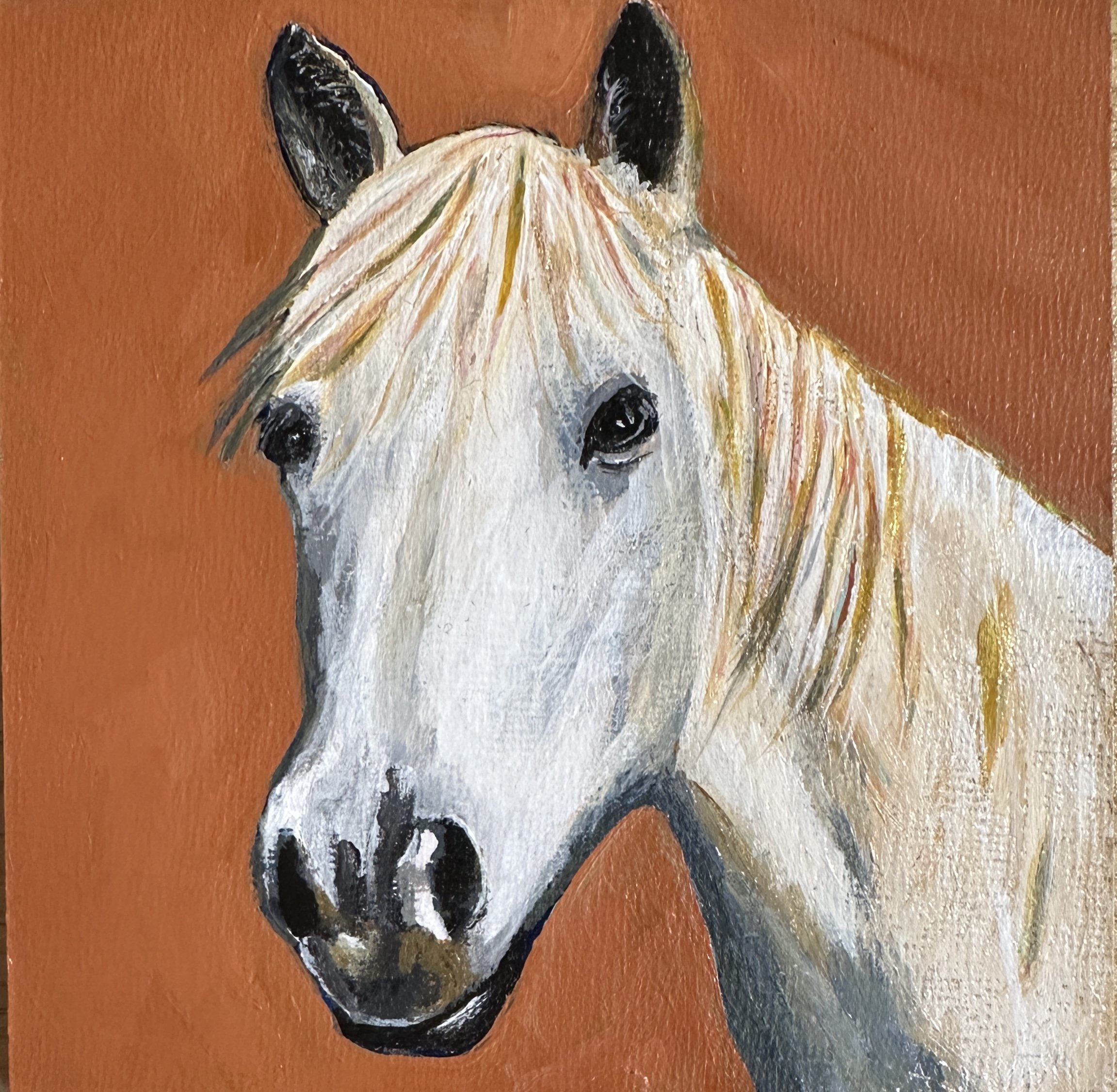 "Warm Light"- 5x5" acrylic on wood