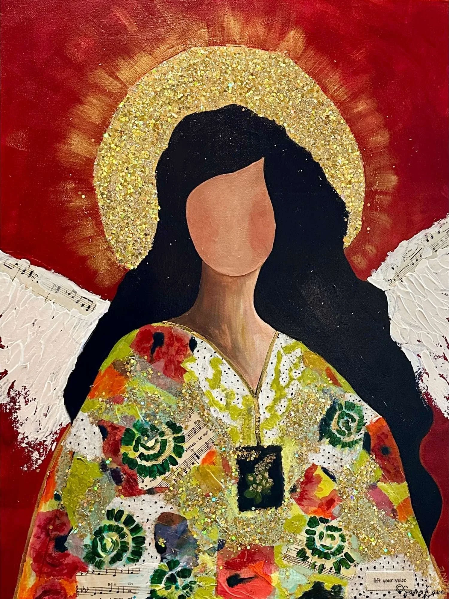 Lift Your Voice- 18x24" mixed media on canvas (click to purchase at gallery)