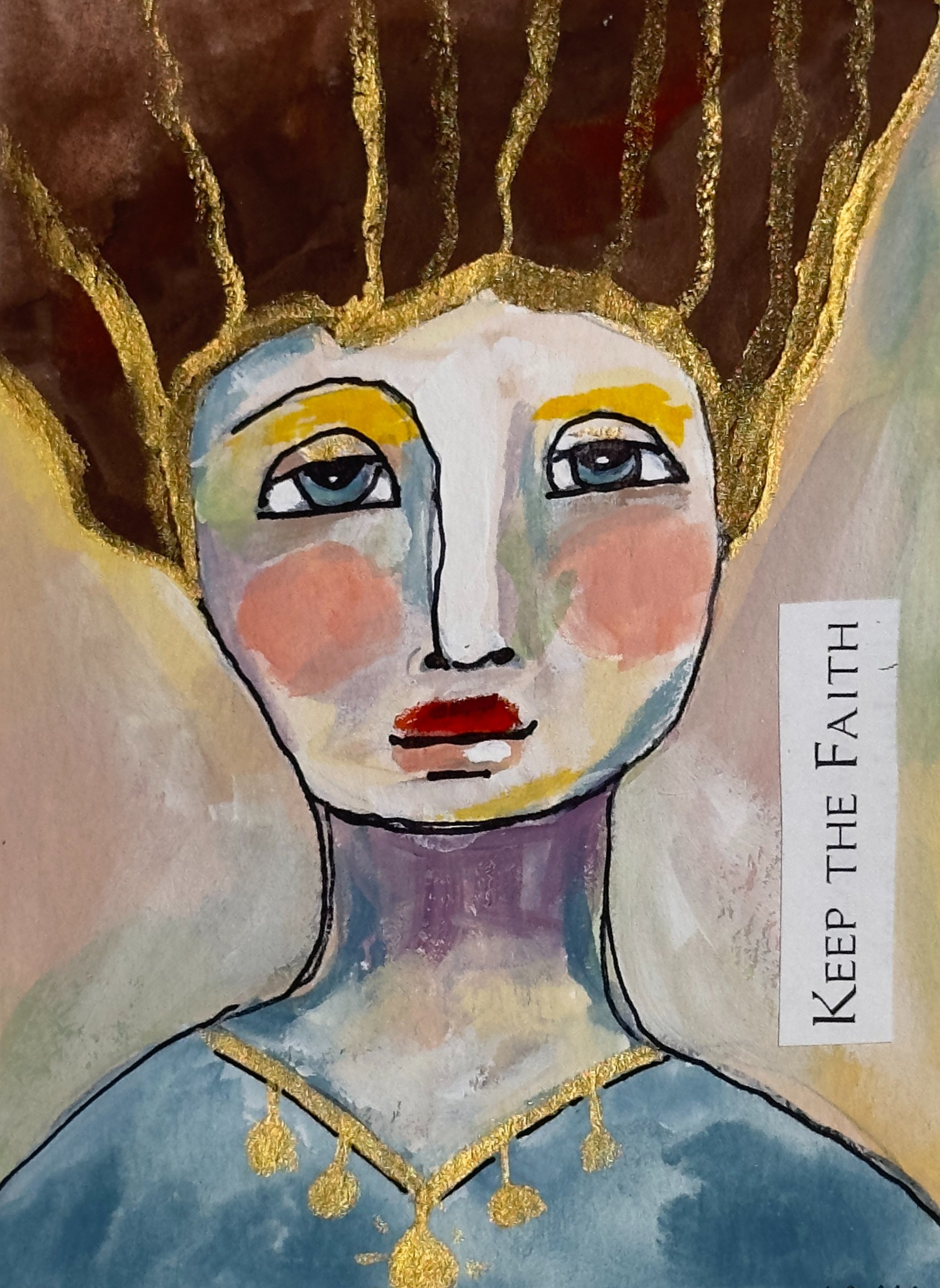 Keep the Faith- 4x6" gouache on paper