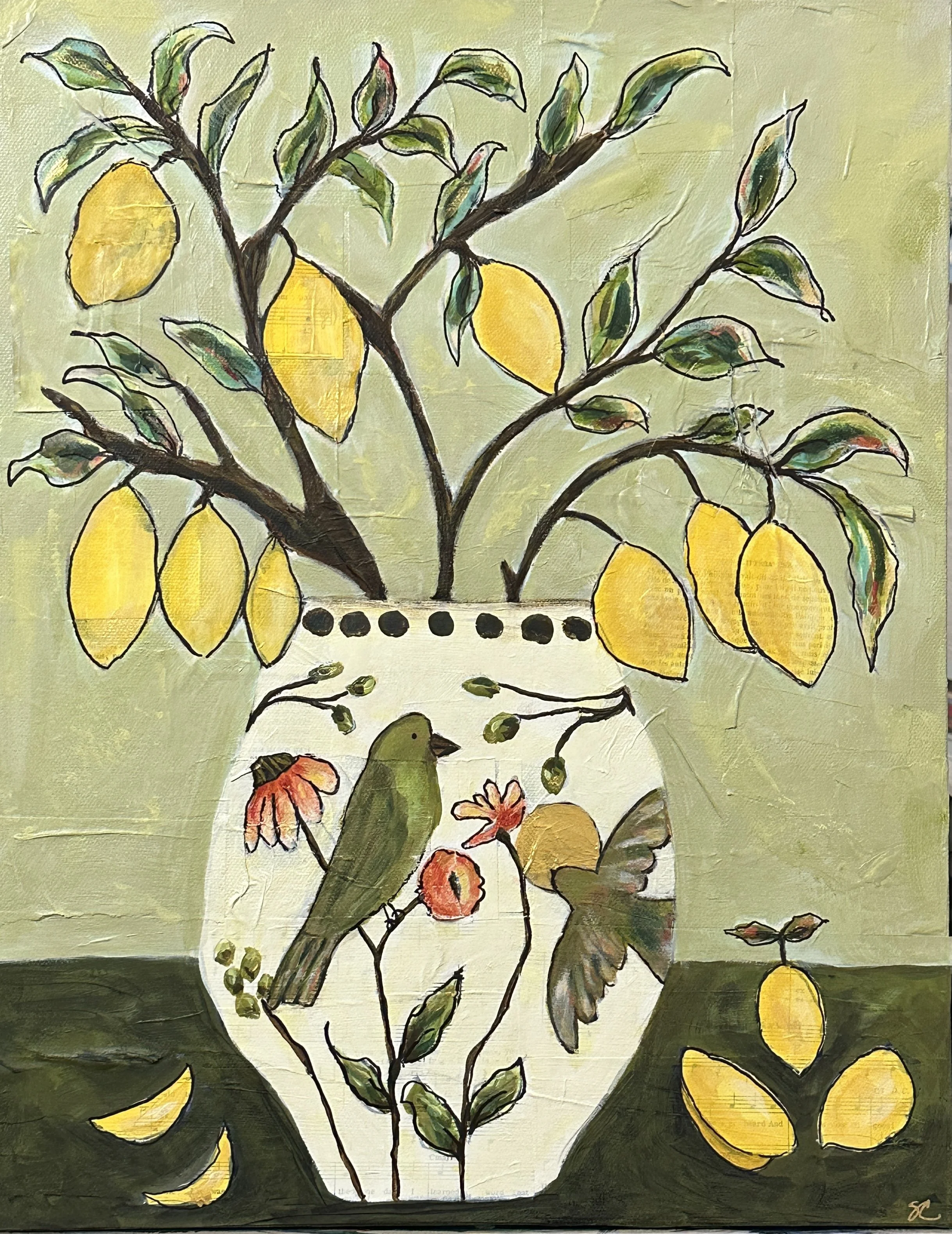 Gathering Brightness- 16x20" mixed media on canvas