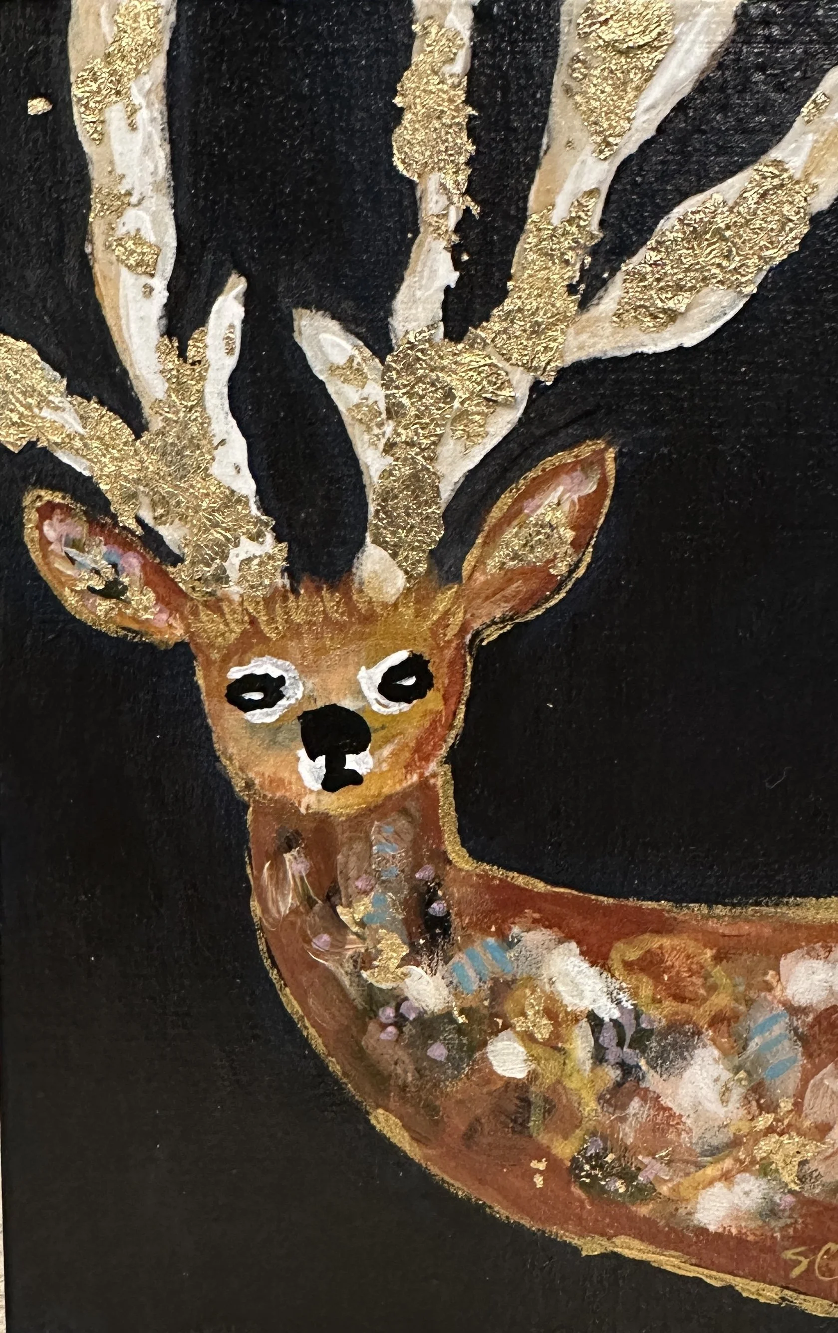 "Oh, Is It Me You're Looking For?"- 4x6" mixed media on wood