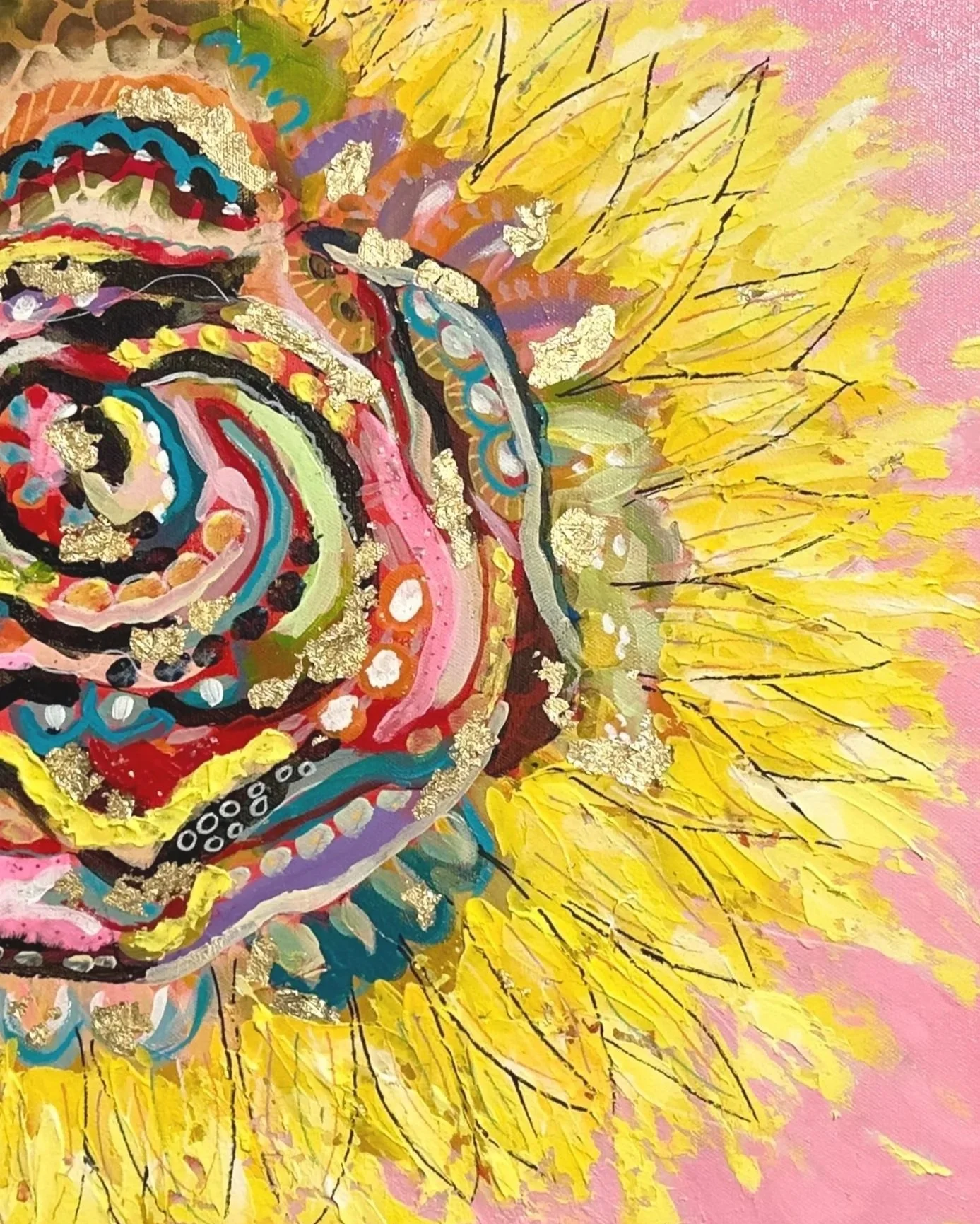 "Keeper of Sunshine"-mixed media on canvas