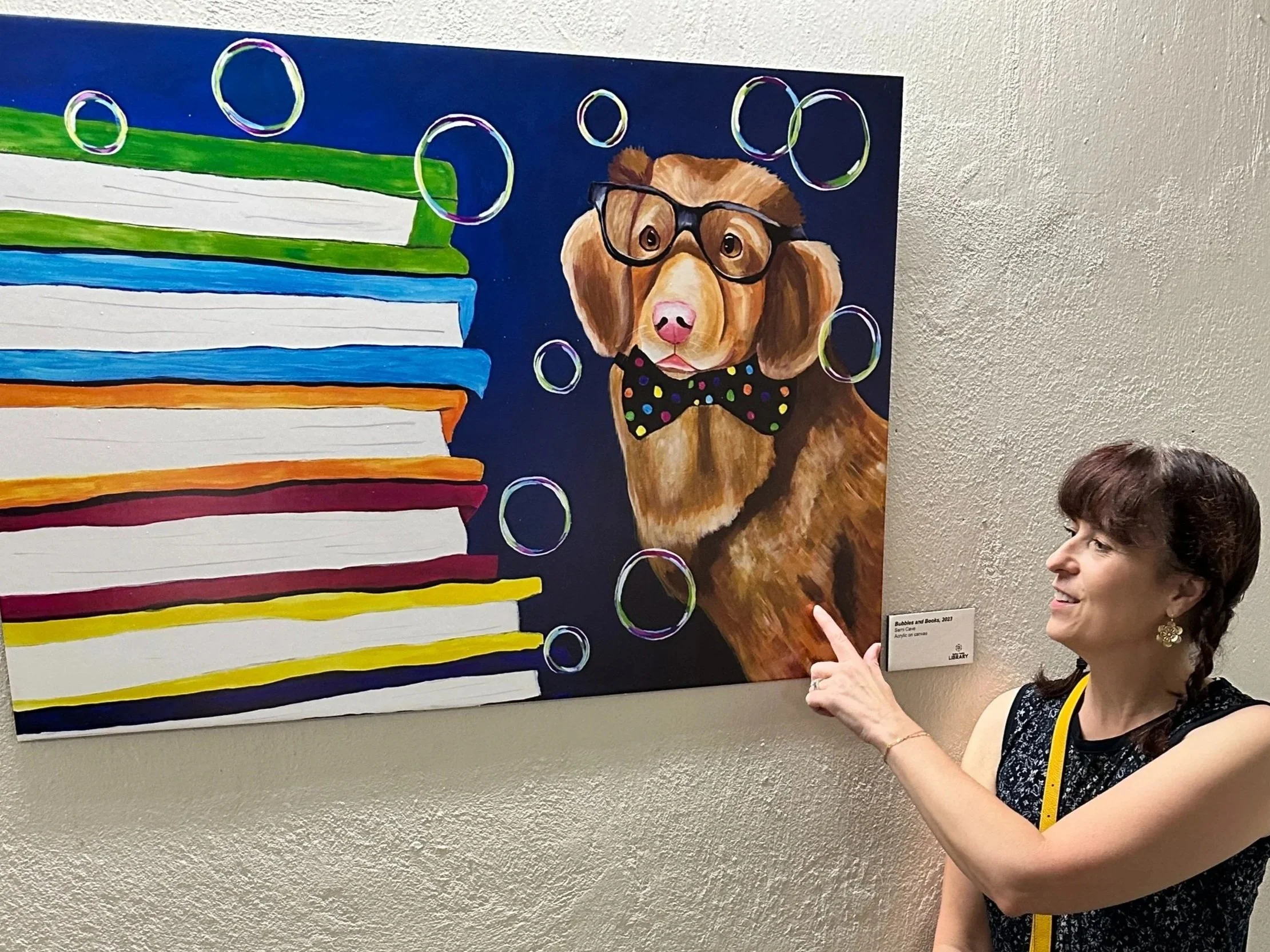 Large commissioned artwork for Dallas Public Library by Sami Cave