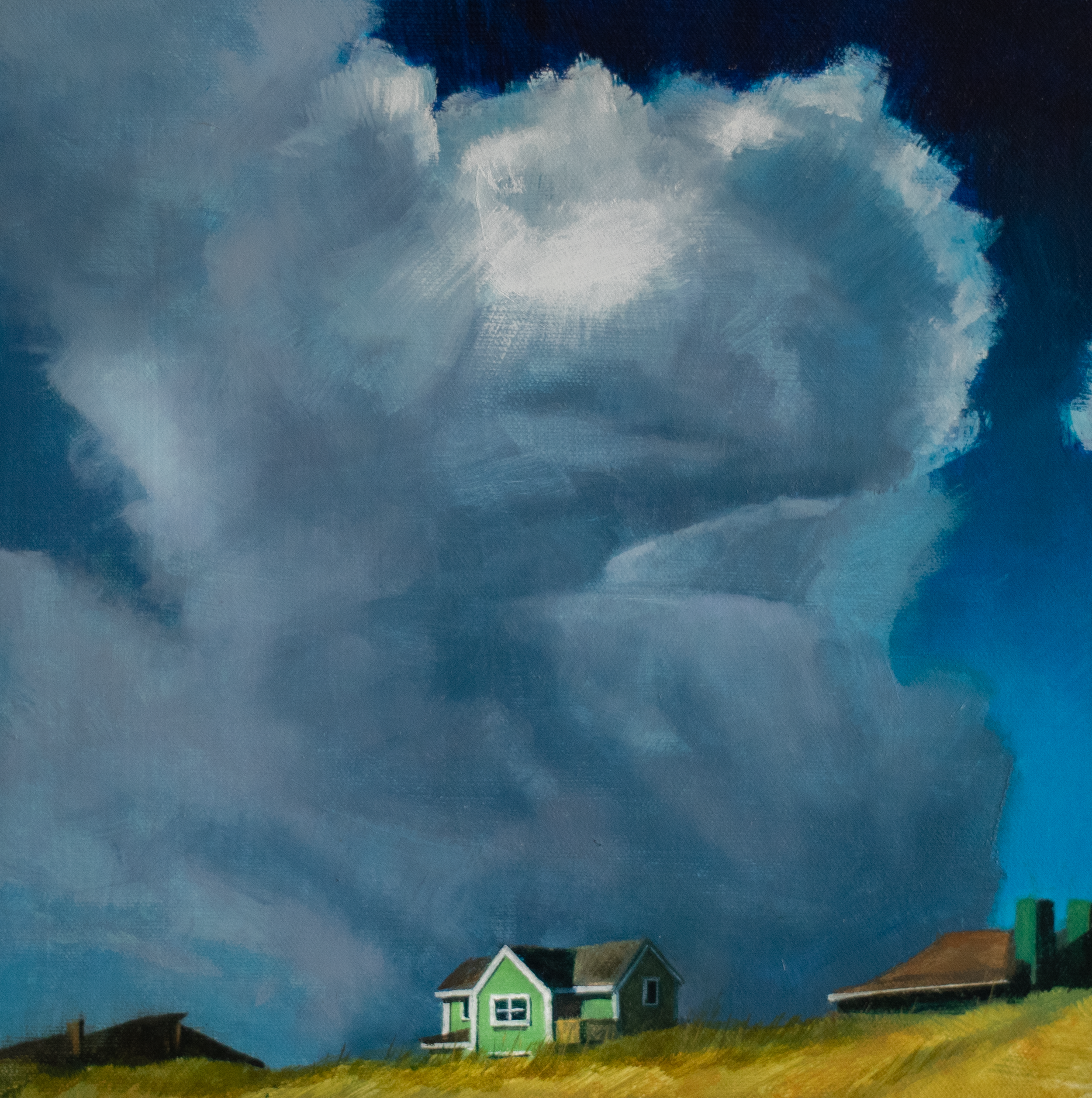 Big Cloud Little House, 12' x 12" oil on linen, framed