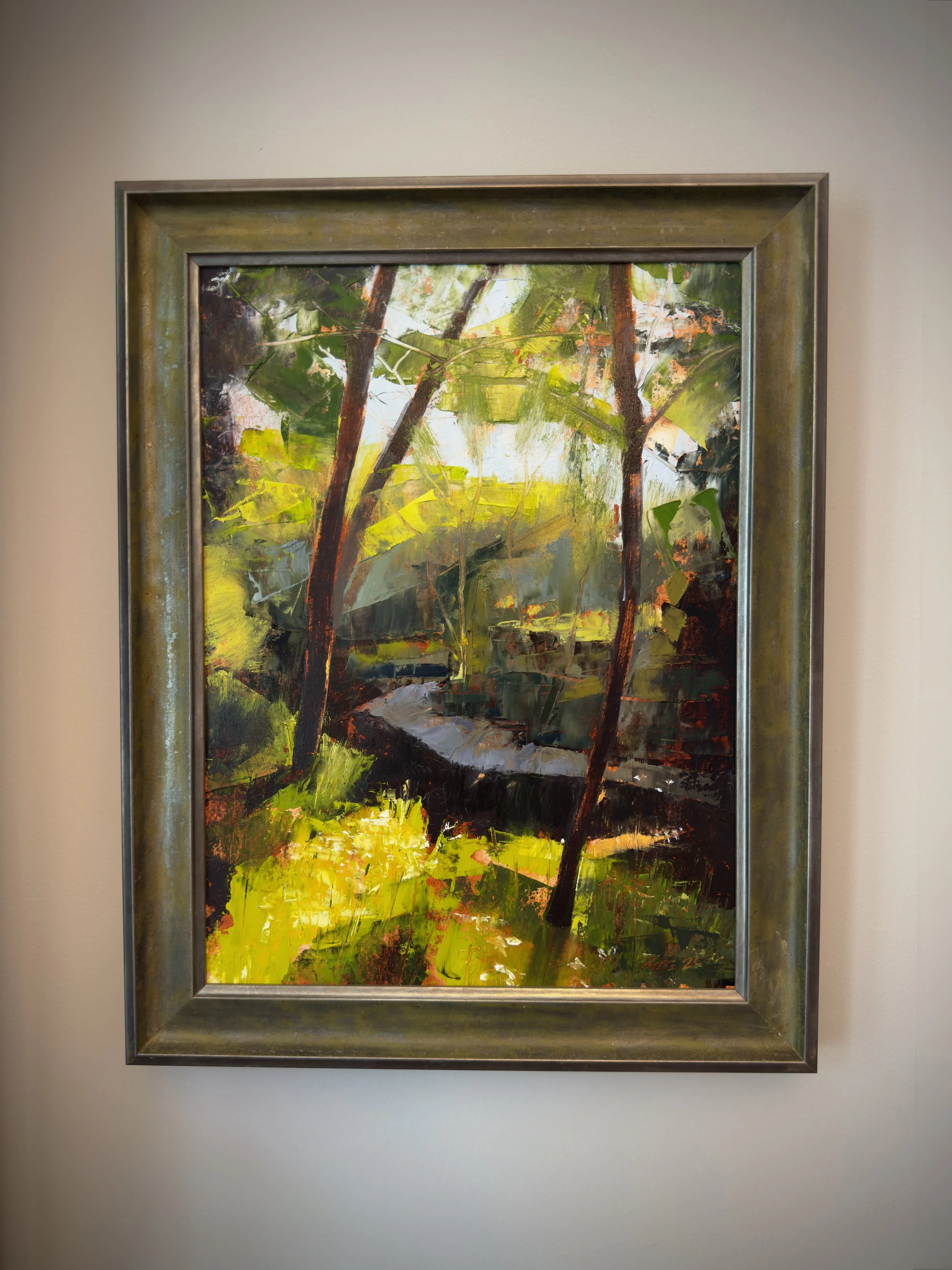 Renewal, oil on linen panel, 12" x 16", framed