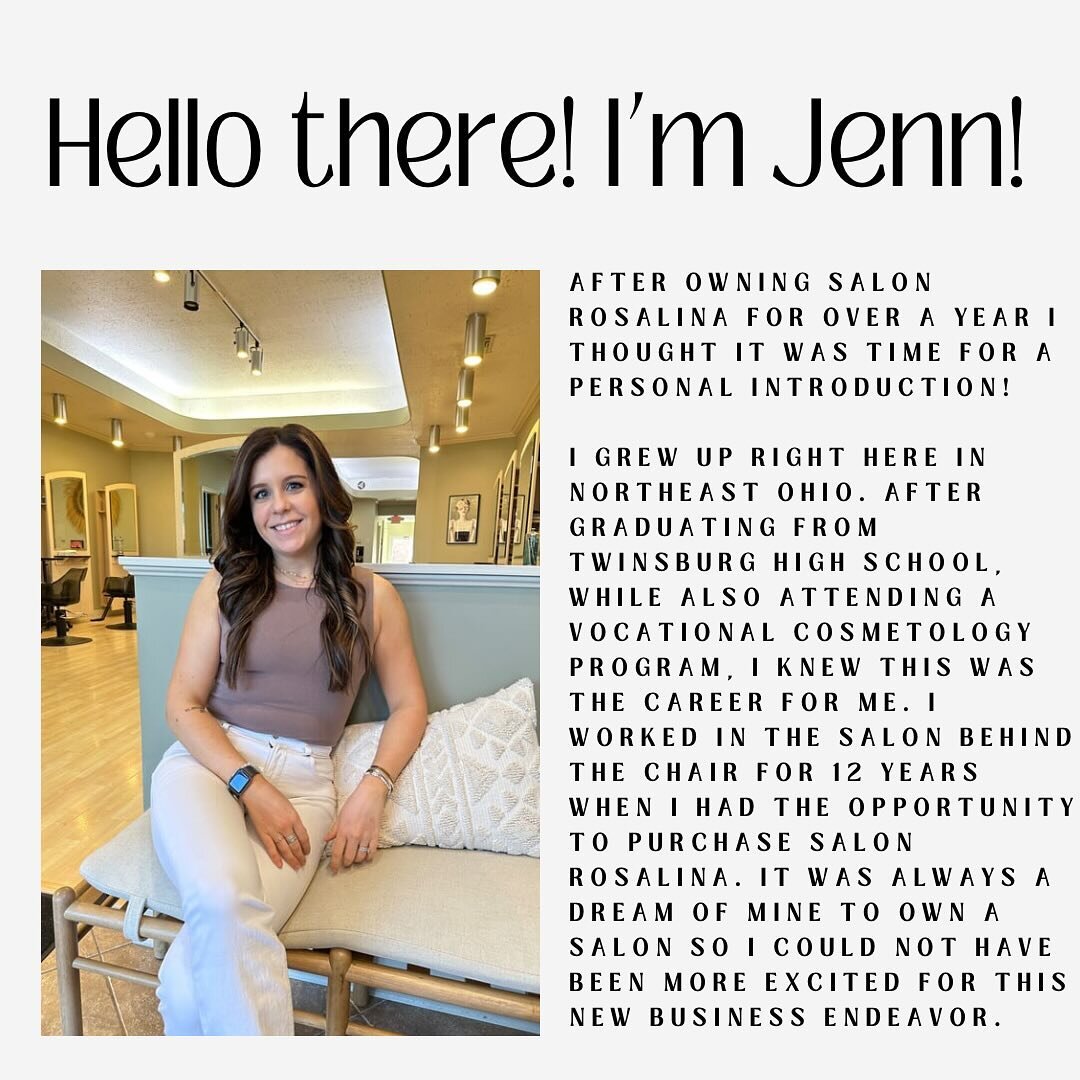 Meet our Owner, Jenn! She&rsquo;d love to see you at Salon Rosalina soon! 

#clevelandhairstylist #clevelandhair #clevelandhairstylists #salonrosalina