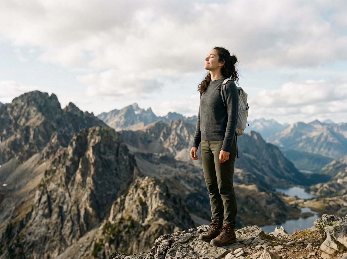 Woman feeling empowered and calm