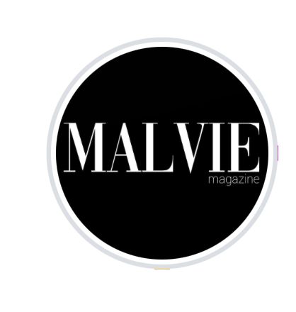 Logo of Malvie magazine in black and white.