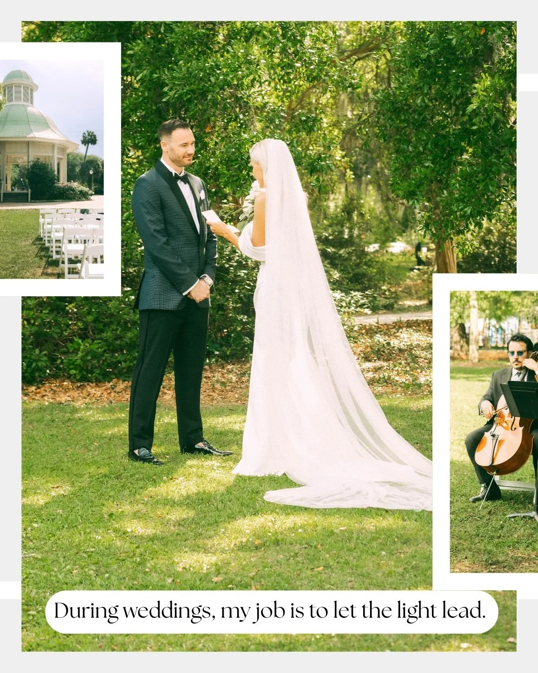 Charleston weddings don&rsquo;t come with predictable light &mdash; and honestly, that&rsquo;s part of the magic! 

This ceremony at Hampton Park gave us a full Lowcountry forecast in real time. Soft clouds during private vows. Sudden, bright sun dur