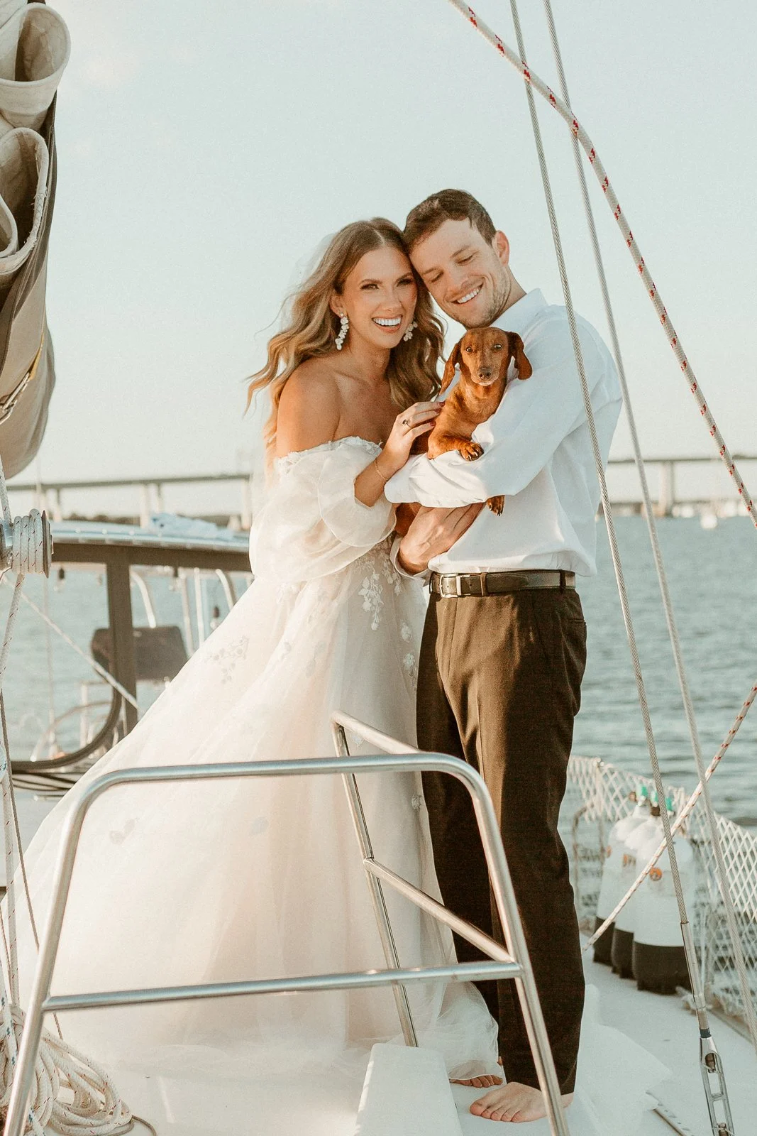 Couple on a sailboat in Charleston