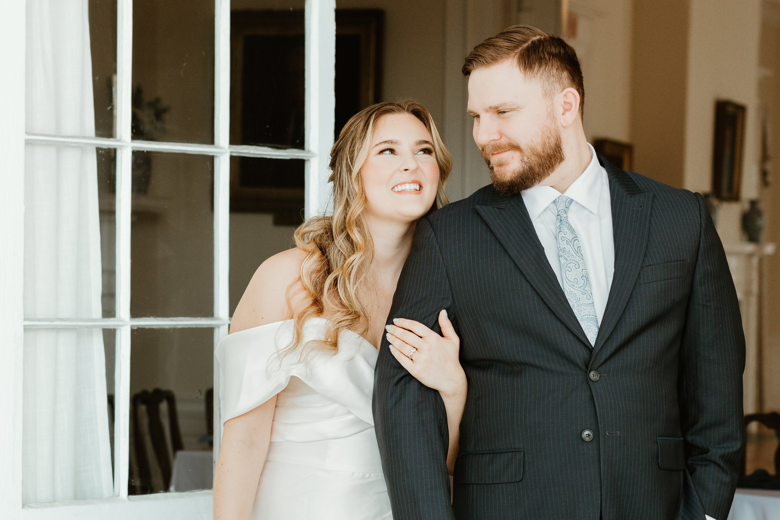 Bride and groom at an elegant Charleston SC wedding venue — wedding by Marly Viviana Photography, Lowcountry wedding photographer