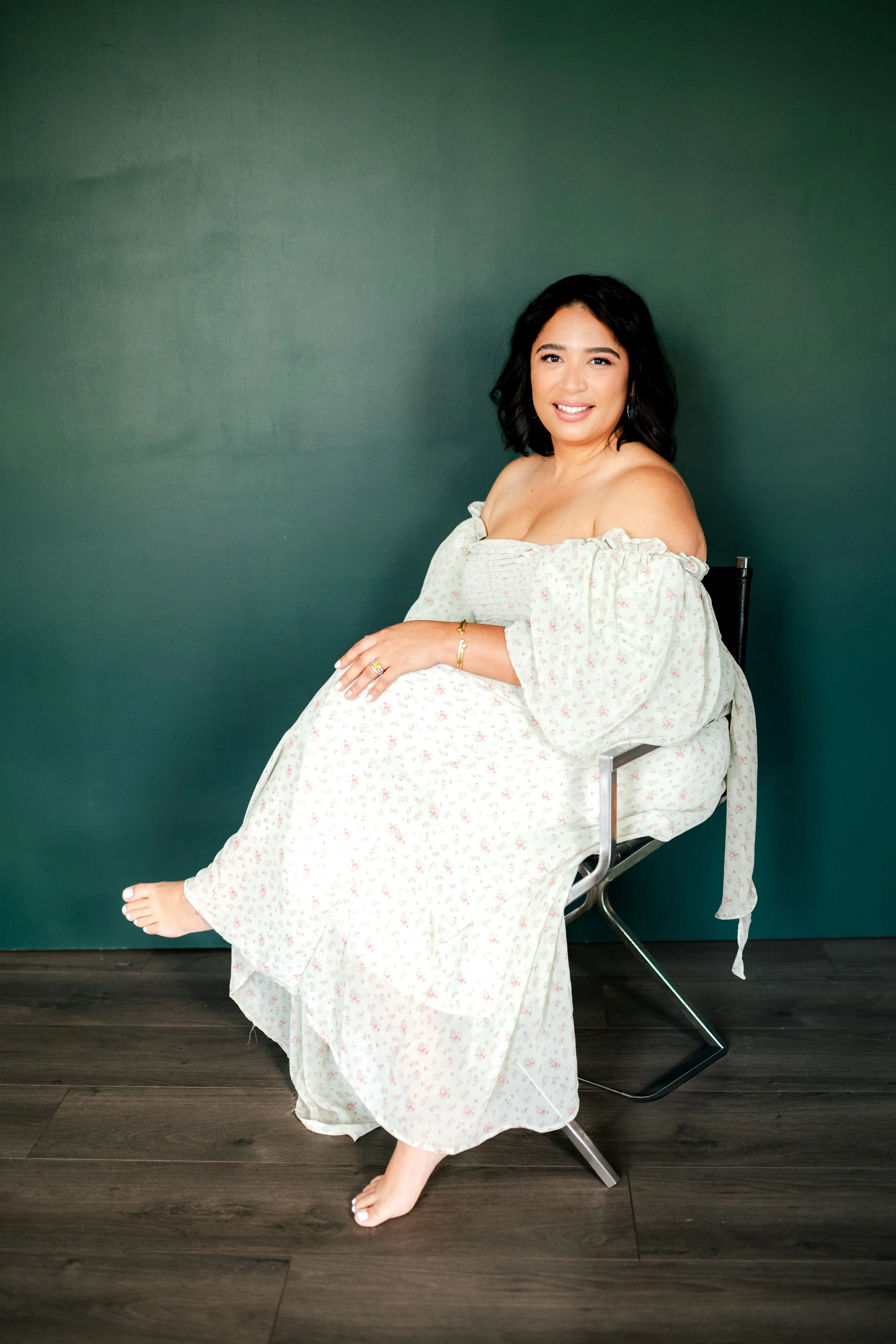 Editorial maternity portrait of Marly Viviana in studio — Charleston portrait photographer