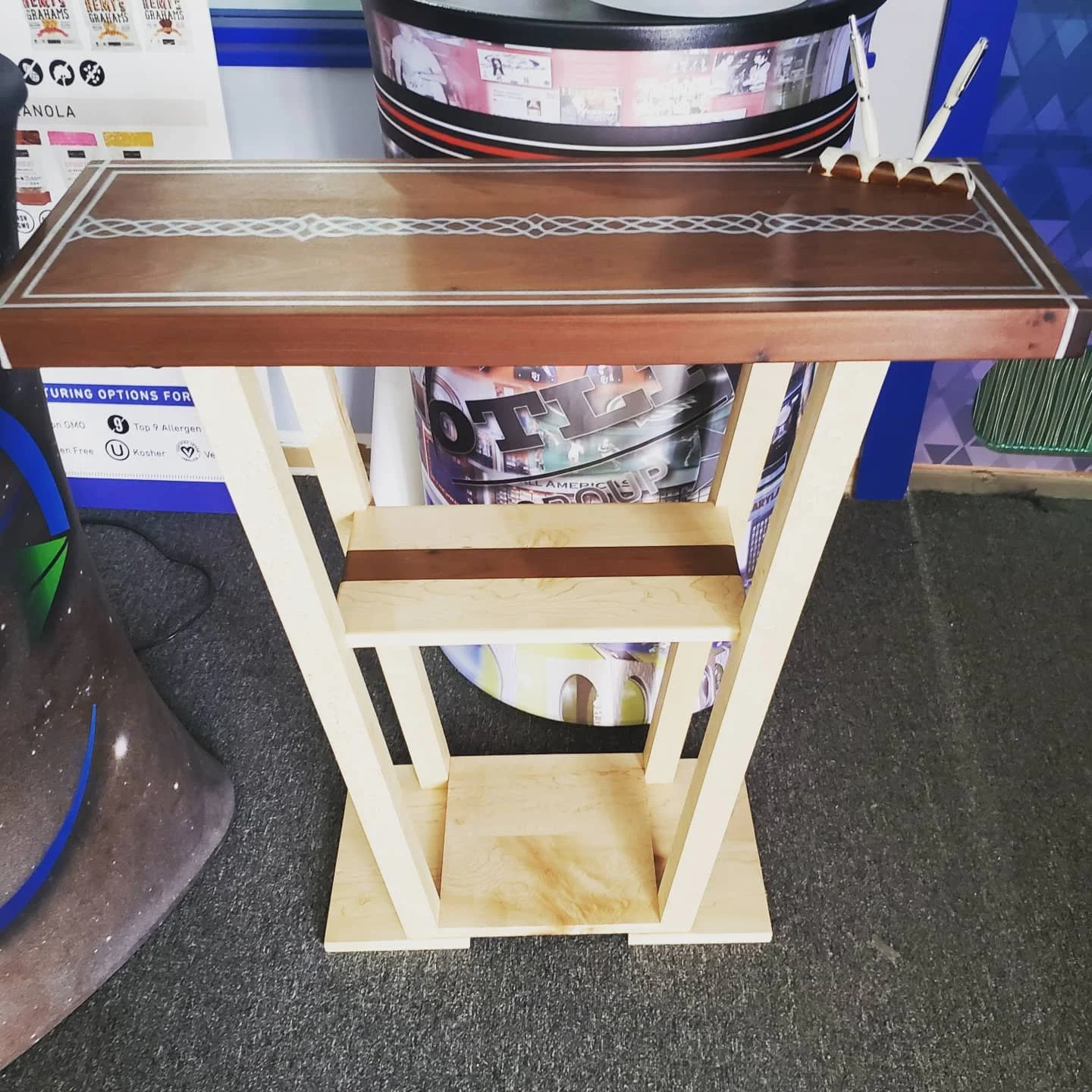Maple and thermal treated alder entry table.