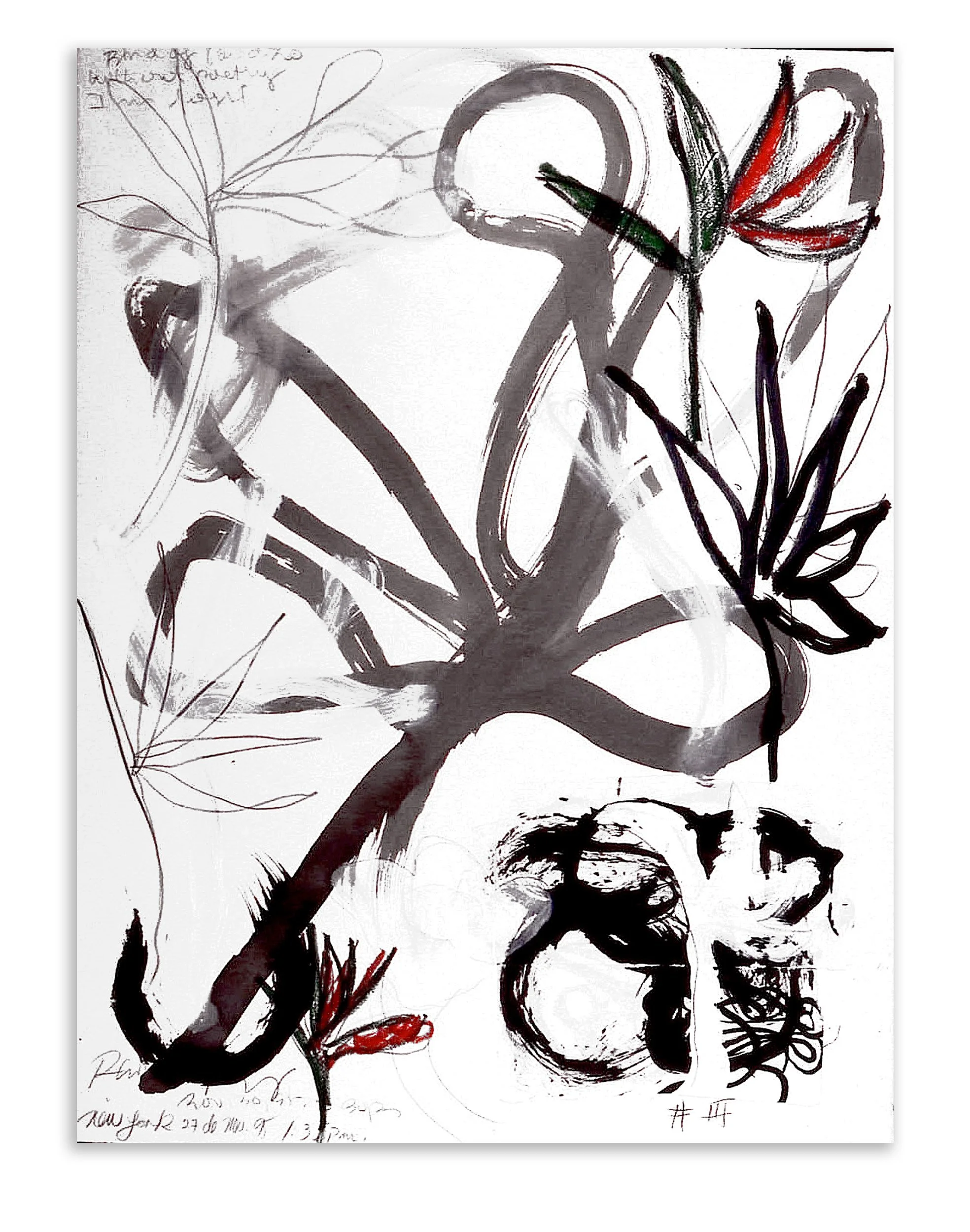 BIRD OF PARADISE #III
1995
30 x 22 inches
Ink, watercolor, house paint, pencil, oil pastel, and collage elements on paper.