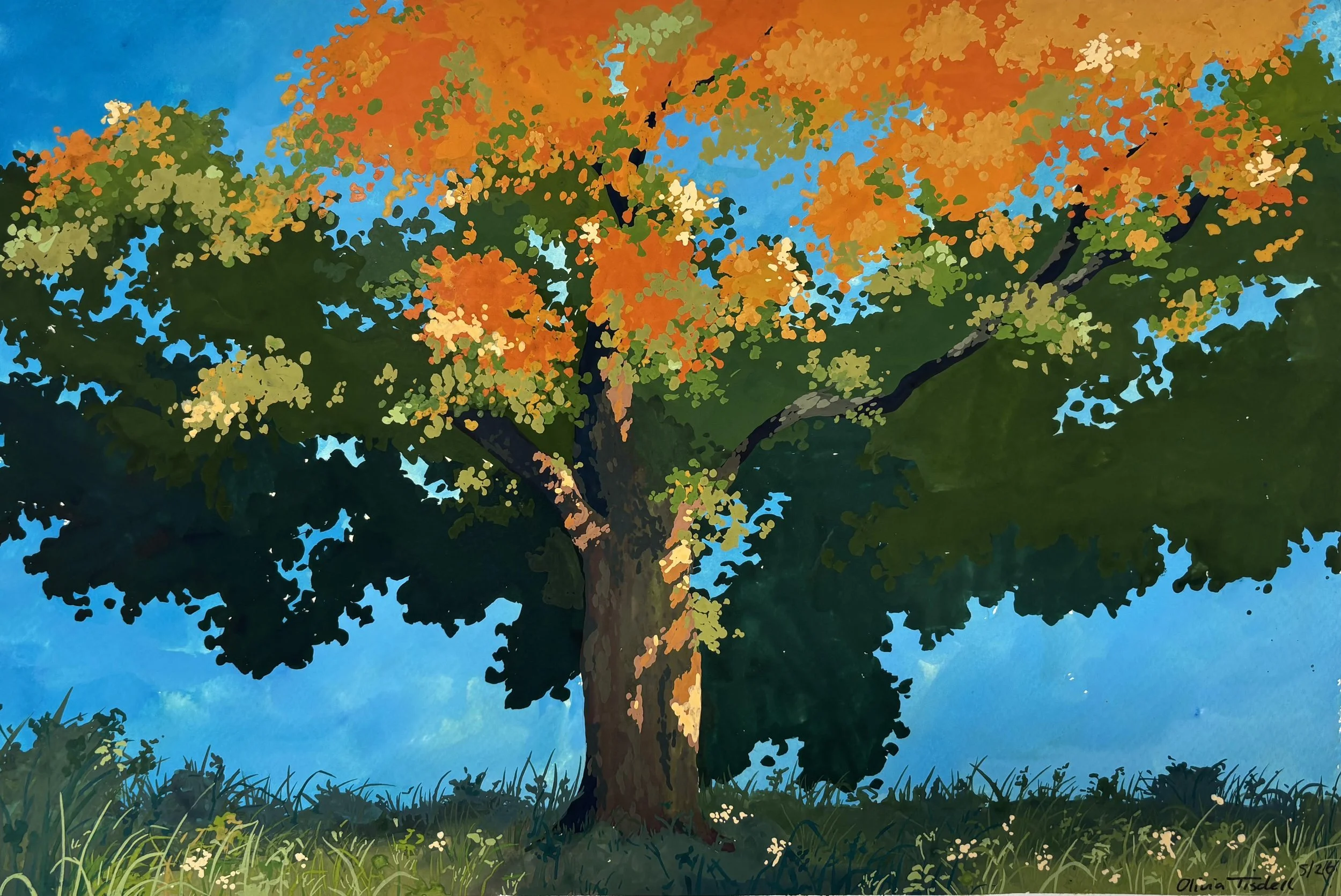 Leaves of Change - Gouache