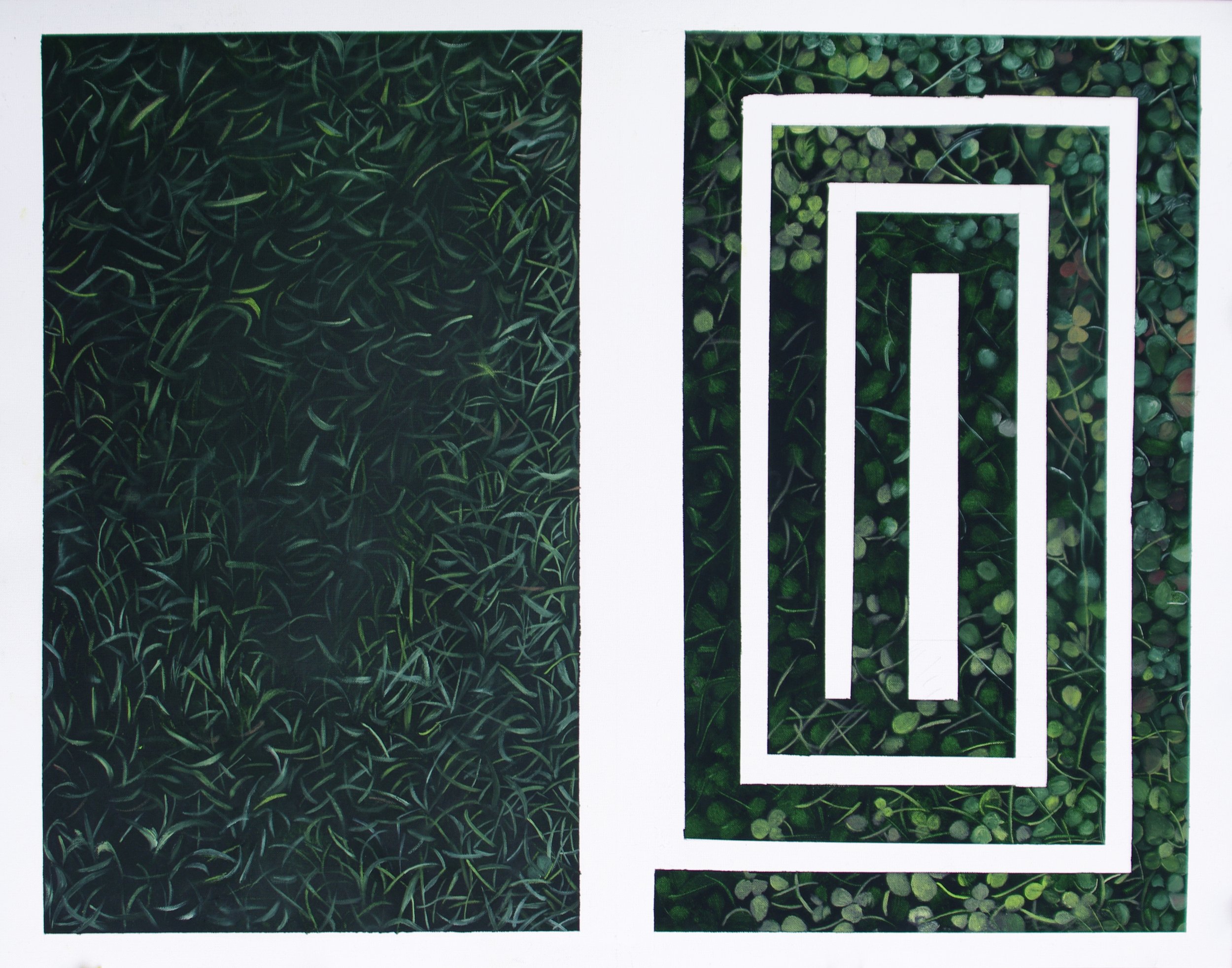 meandering I. oil on tela paper, 50x65 cm 