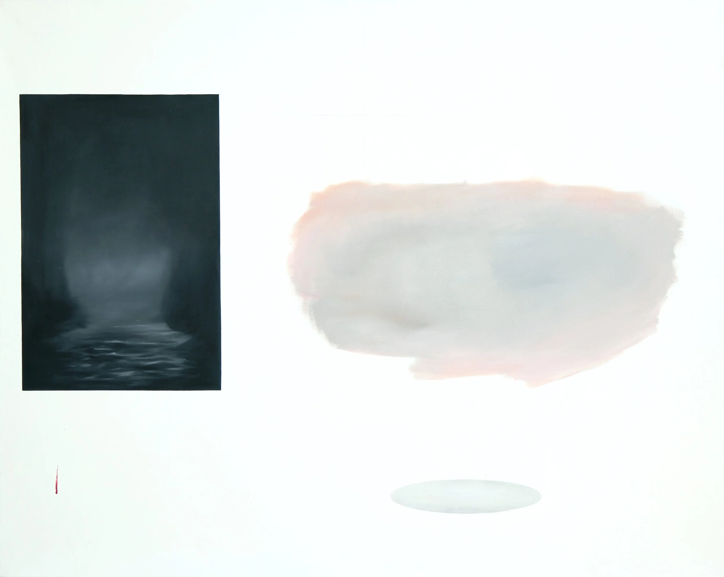 23 meter deep well, oil on canvas, 155 x 195 x 4 cm, 2016