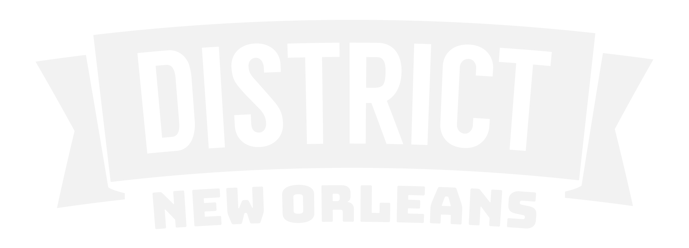 Black and white logo of District New Orleans with bold text.